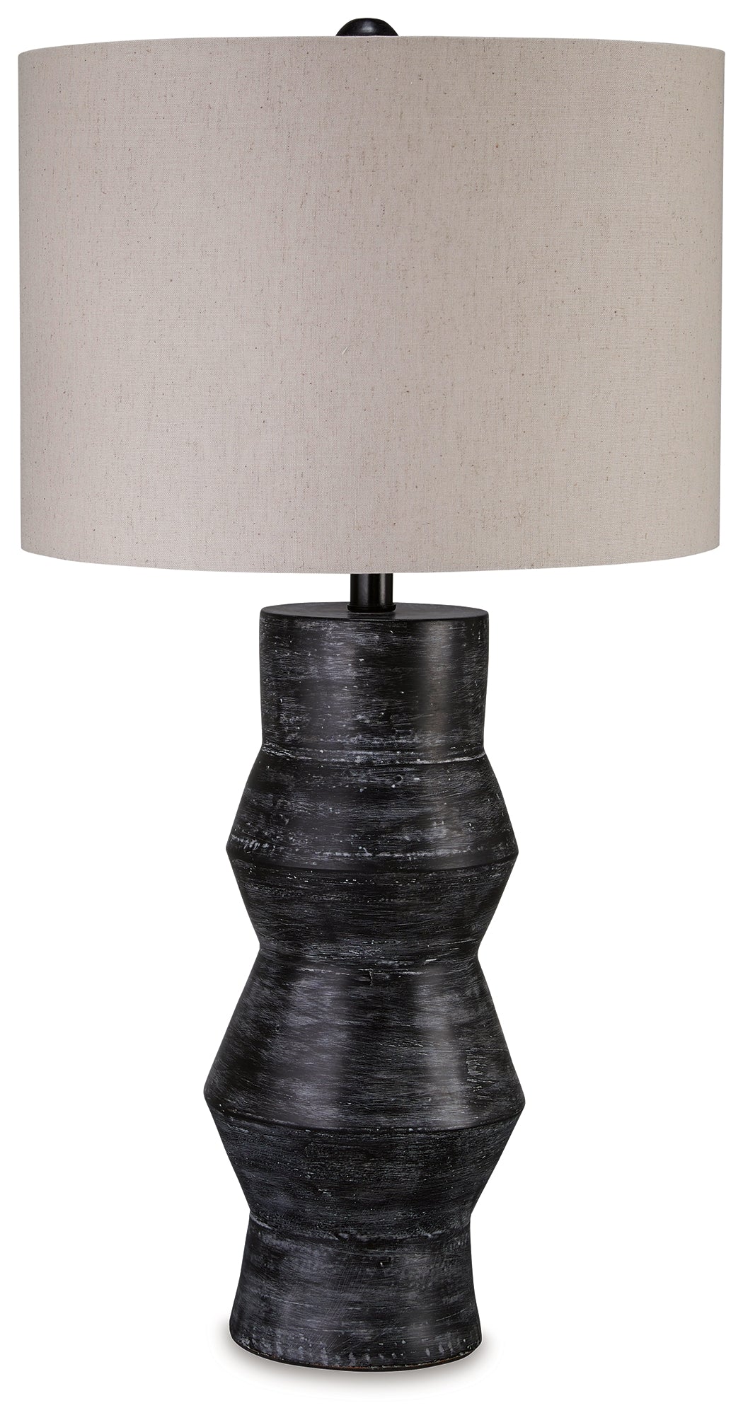 Kerbert Distressed Black 2-Piece Lamp Set- Viva Furn