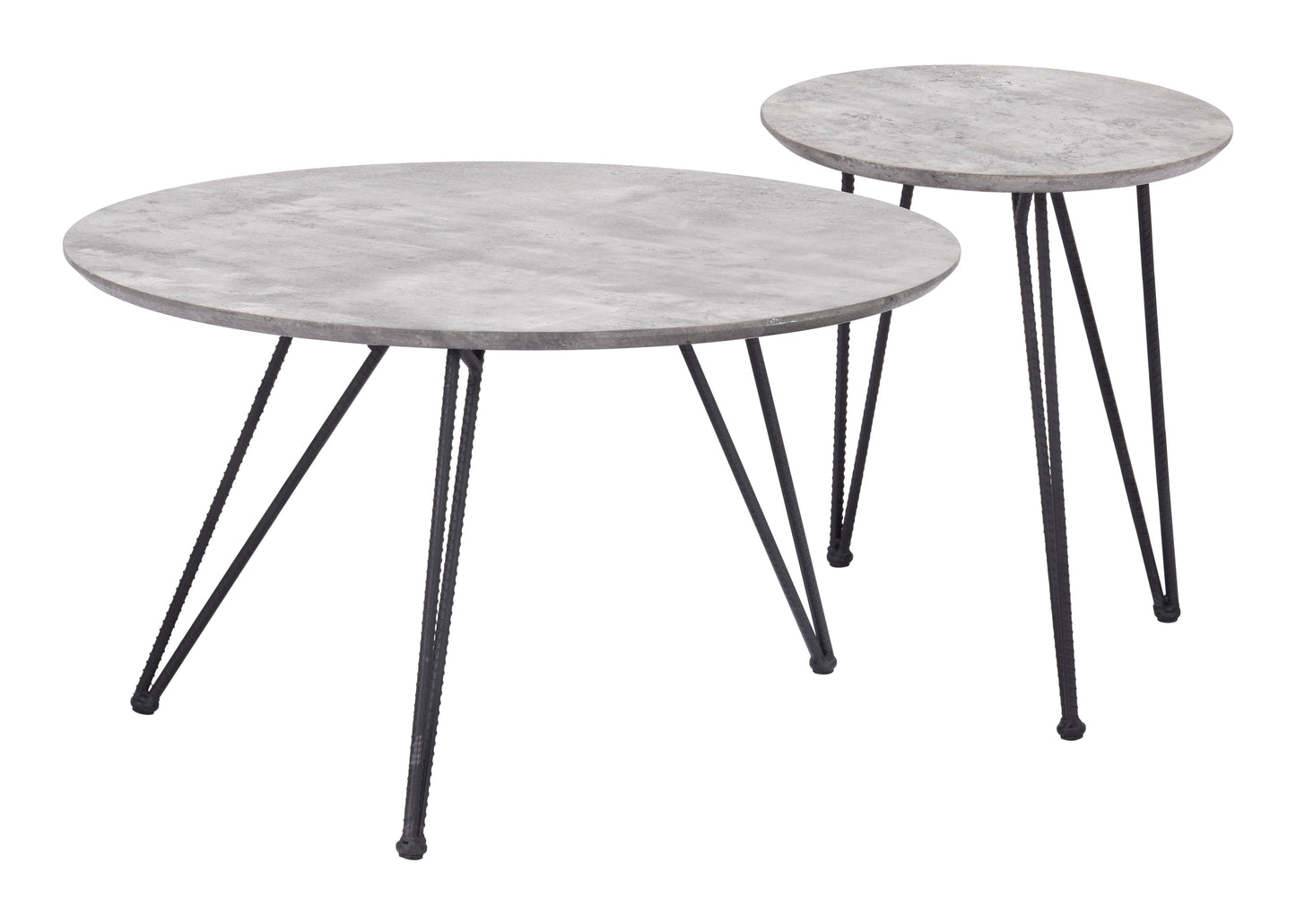 Kerris Gray & Black Coffee Table Set (2-Piece) - Ornate Home