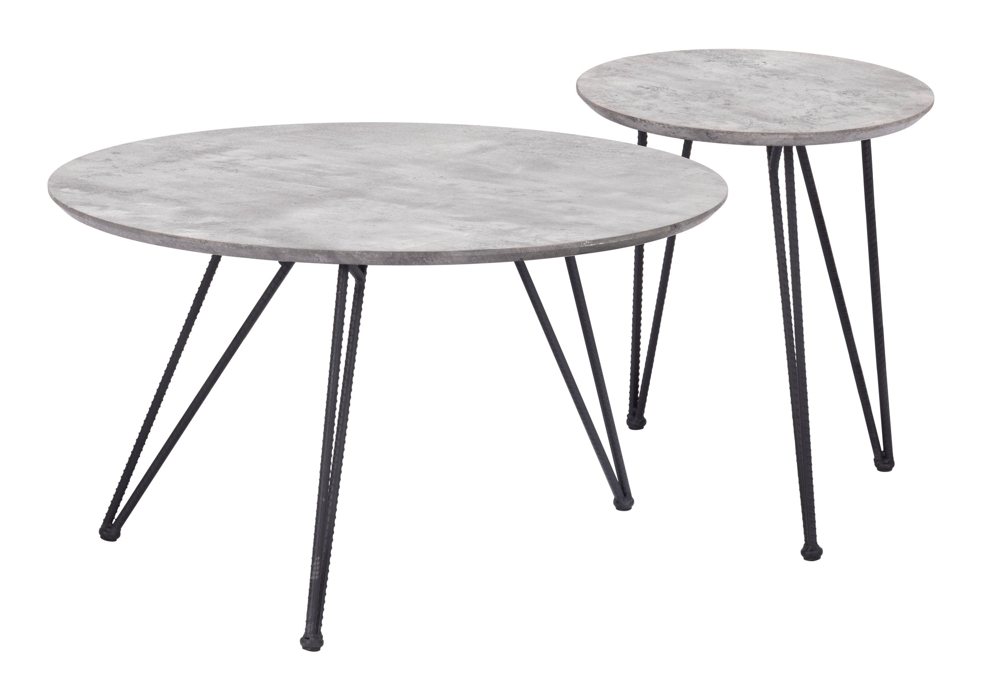 Kerris Gray & Black Coffee Table Set (2-Piece) - Ornate Home