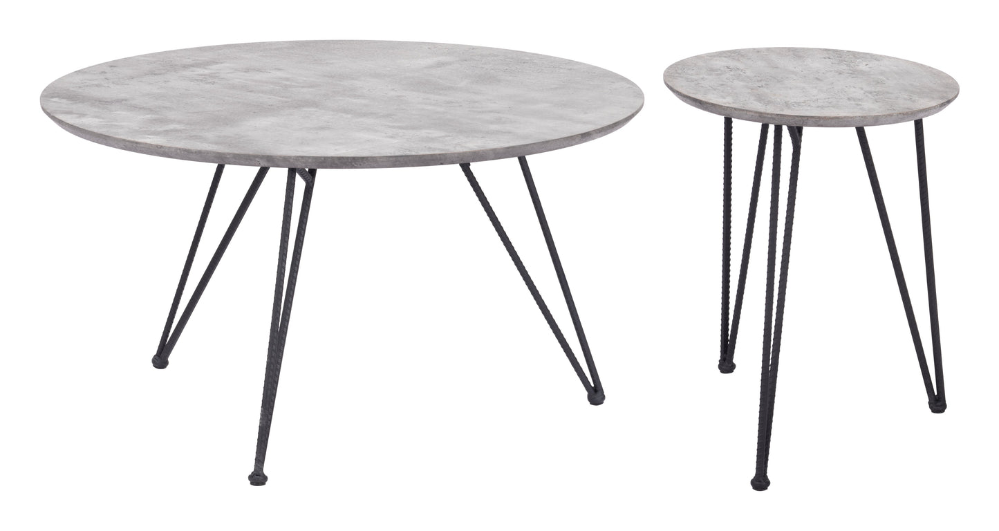 Kerris Gray & Black Coffee Table Set (2-Piece) - Ornate Home