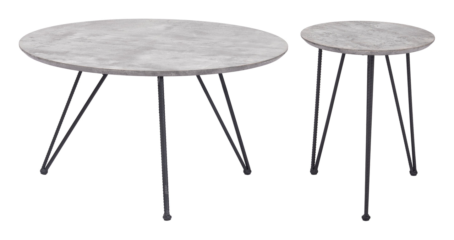 Kerris Gray & Black Coffee Table Set (2-Piece) - Ornate Home