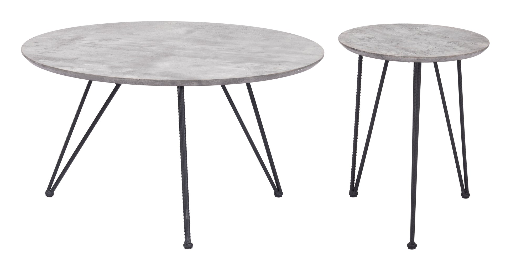 Kerris Gray & Black Coffee Table Set (2-Piece) - Ornate Home