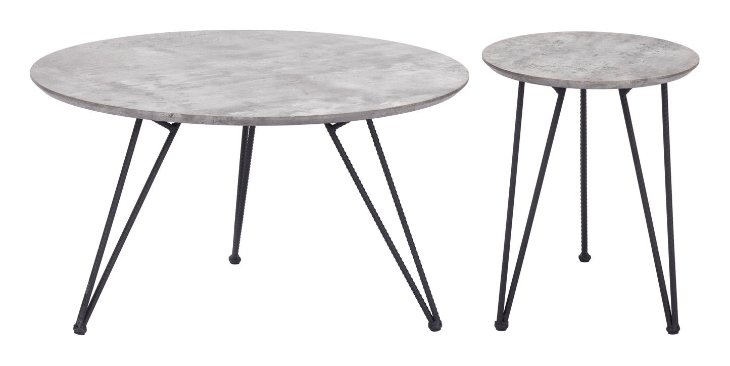 Kerris Gray & Black Coffee Table Set (2-Piece) - Ornate Home
