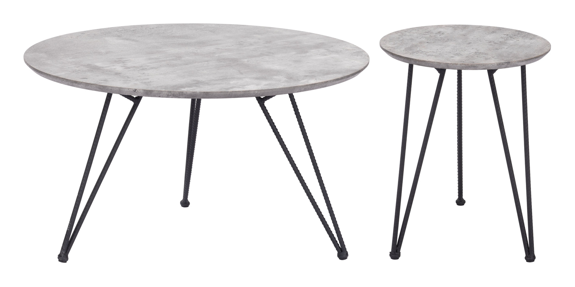 Kerris Gray & Black Coffee Table Set (2-Piece) - Ornate Home