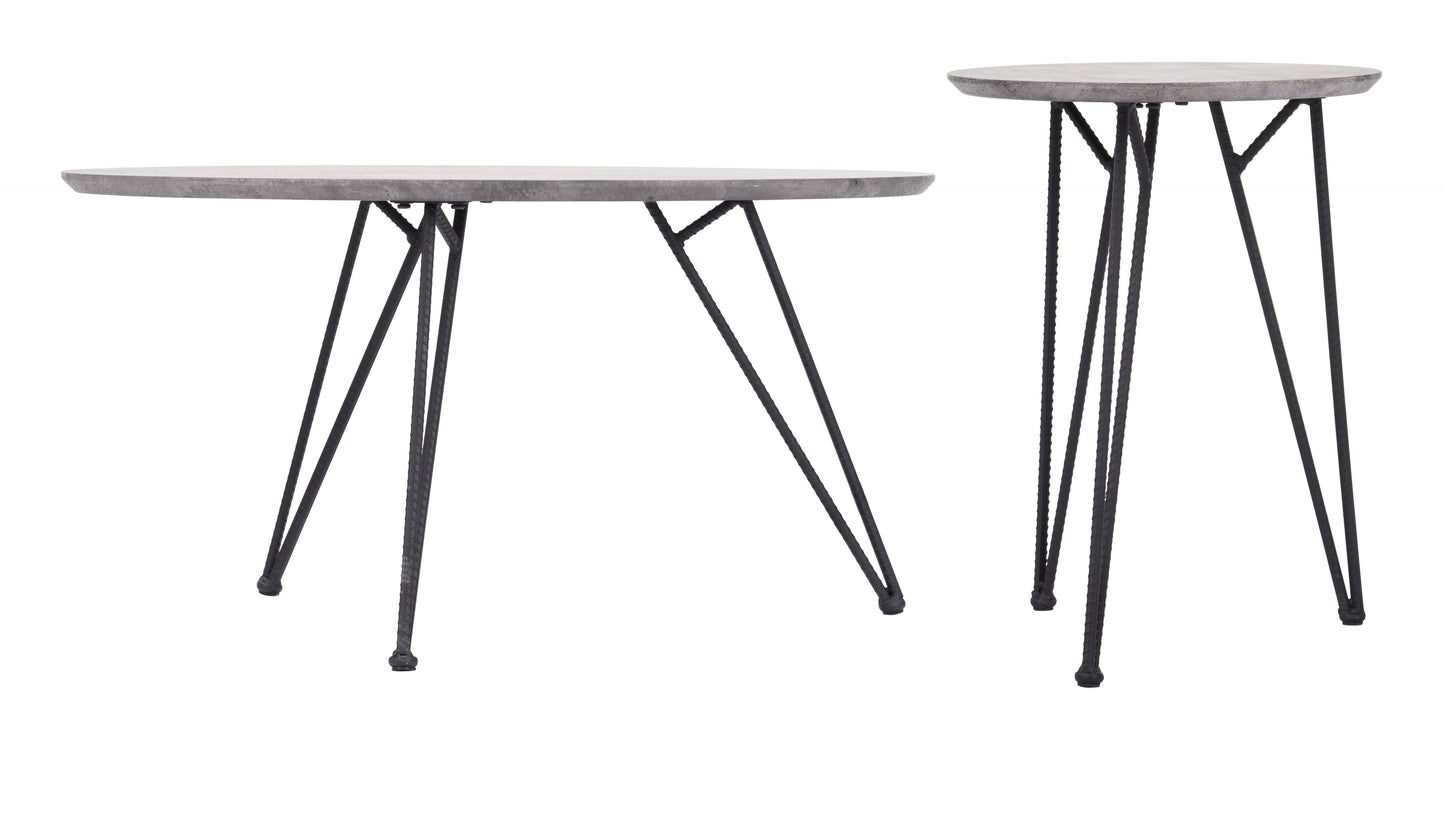 Kerris Gray & Black Coffee Table Set (2-Piece) - Ornate Home
