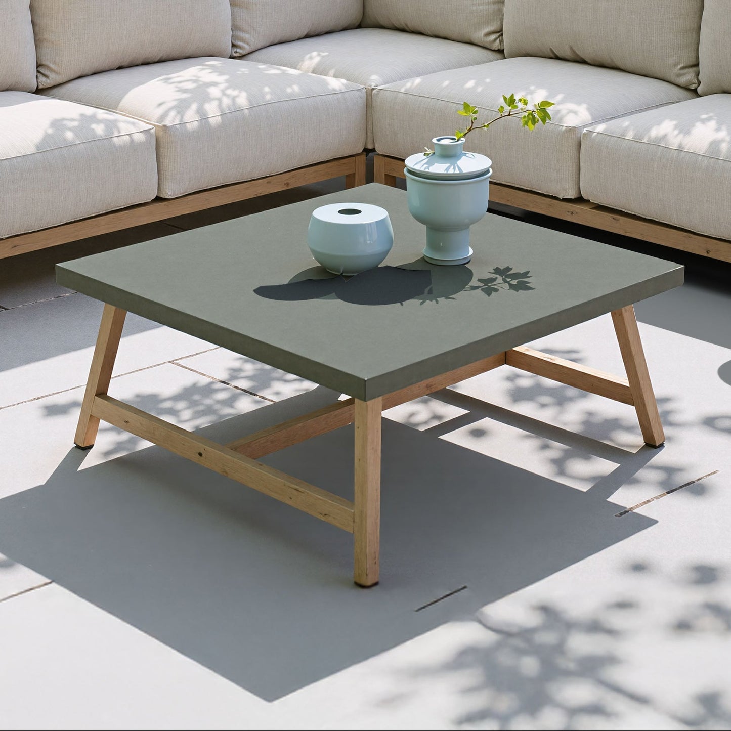 Kert Gray Outdoor Coffee Table - Ornate Home