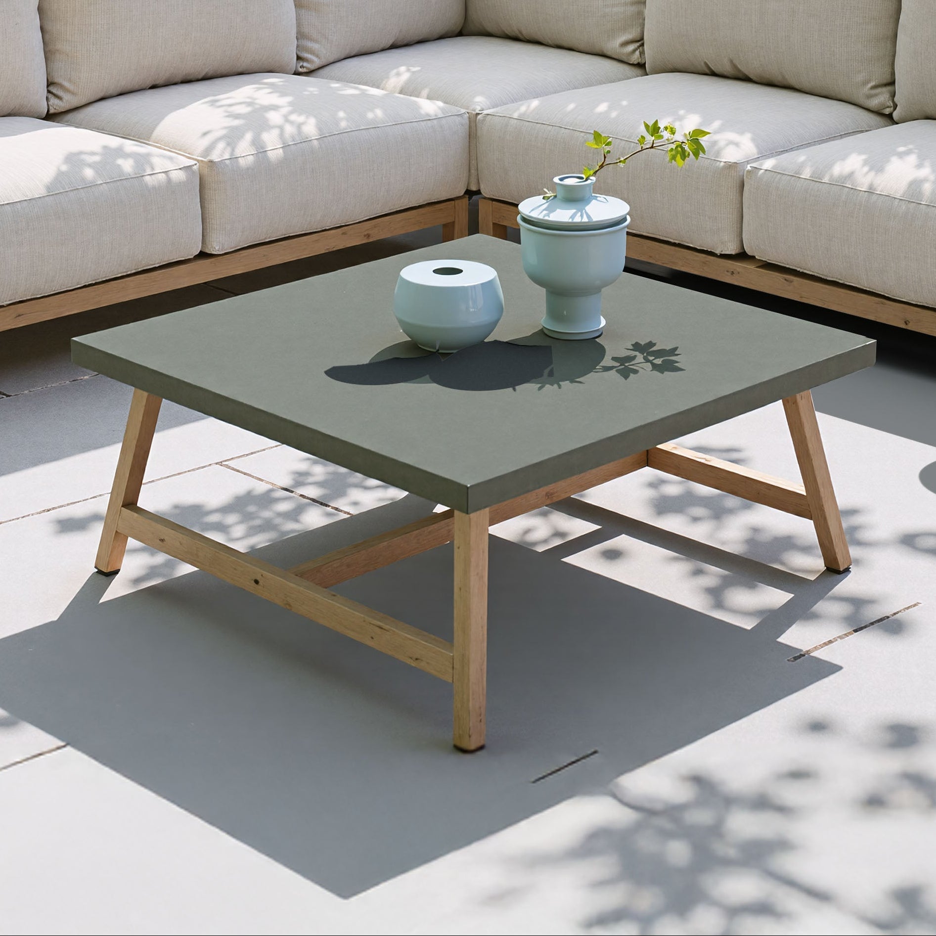 Kert Gray Outdoor Coffee Table - Ornate Home
