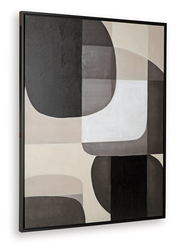 Kesleigh Black/White Wall Art- Viva Furn