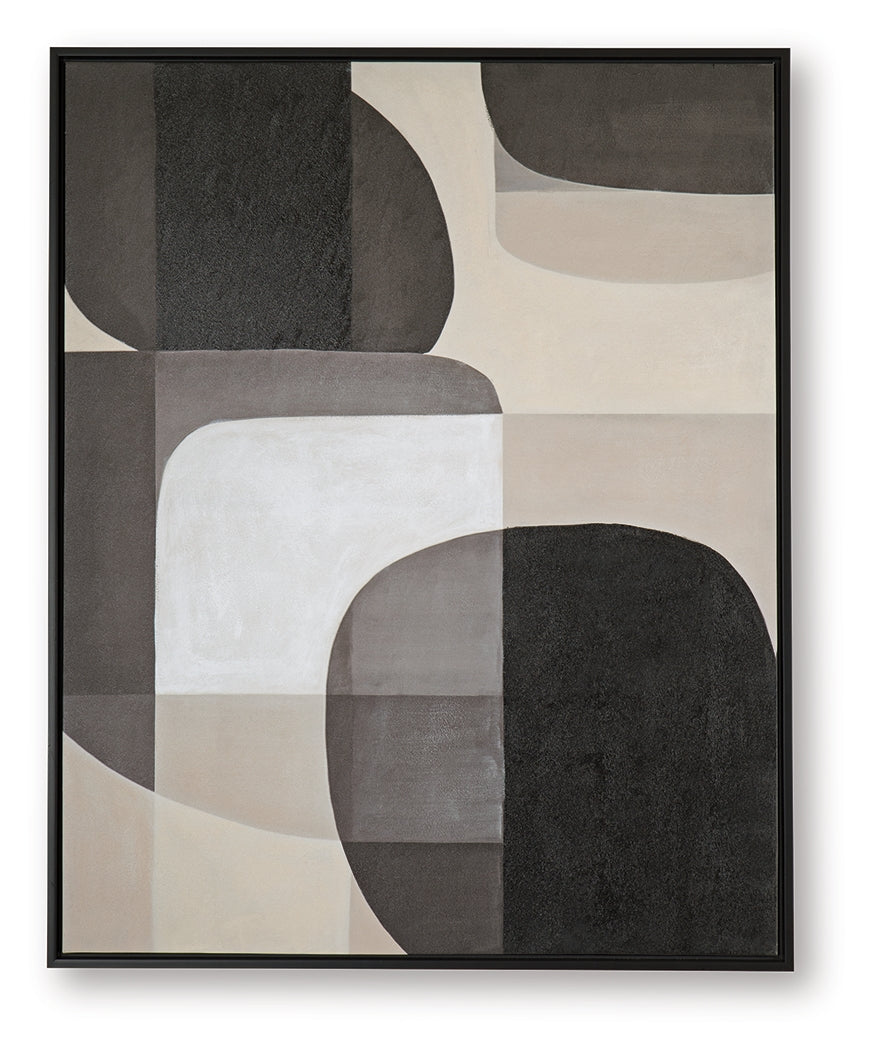 Kesleigh Black/White Wall Art- Viva Furn