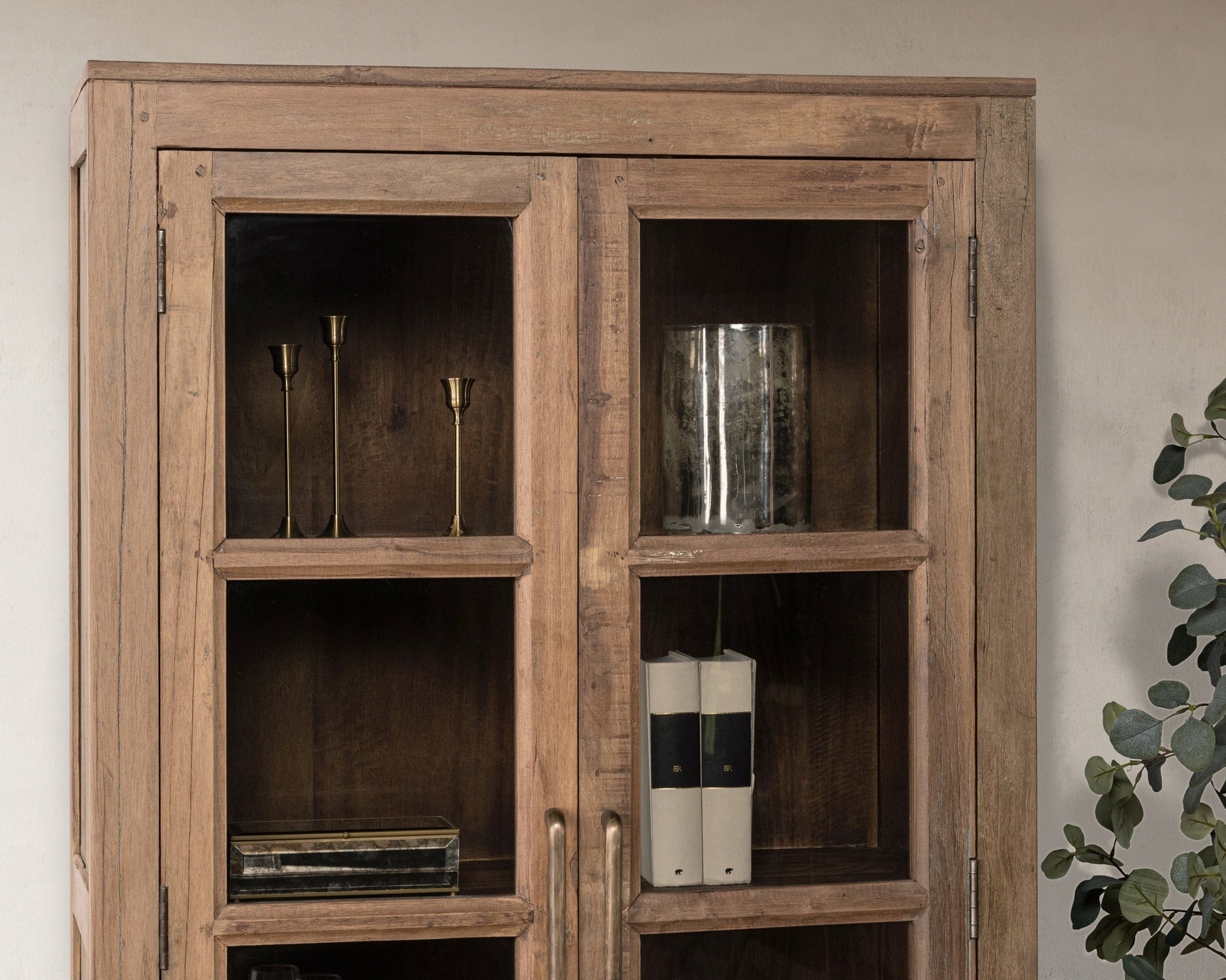 Kharga Natural Tall Display Cabinet - Ornate Home