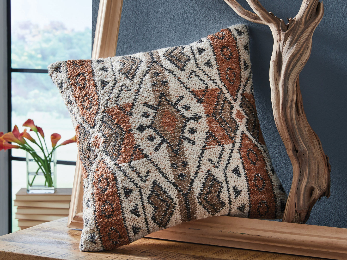 Kierenworth Sienna/Ivory/Black Pillow (Set of 4)- Viva Furn