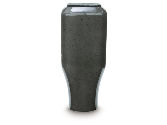 Kierlain Gray/Black Vase (15.38''H)- Viva Furn