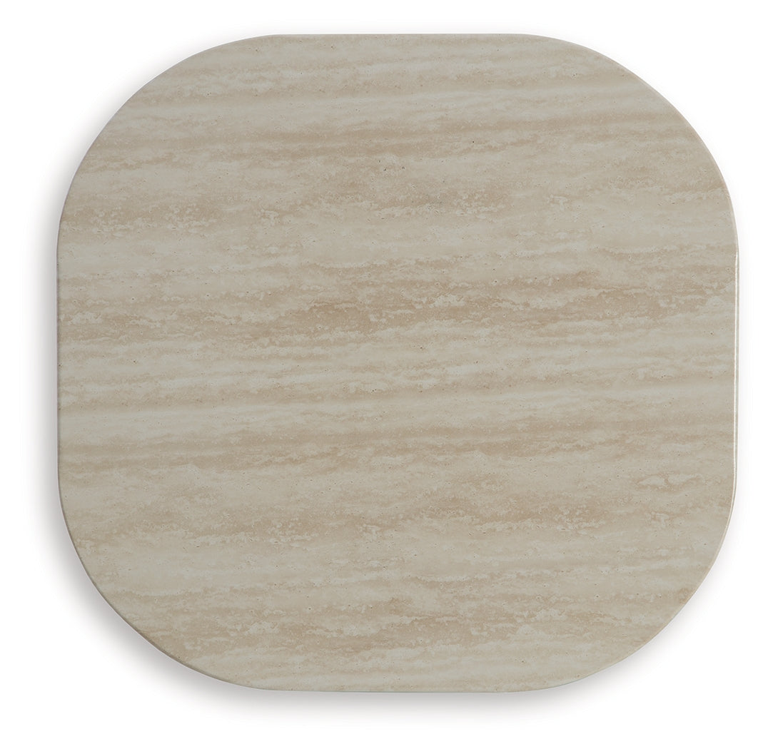 Kimora Beige/Dark Brown Outdoor End Table- Viva Furn