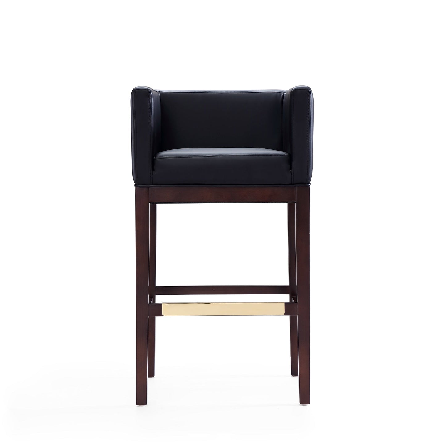 Kingsley Barstool in Black and Dark Walnut (set of 2) - Ornate Home