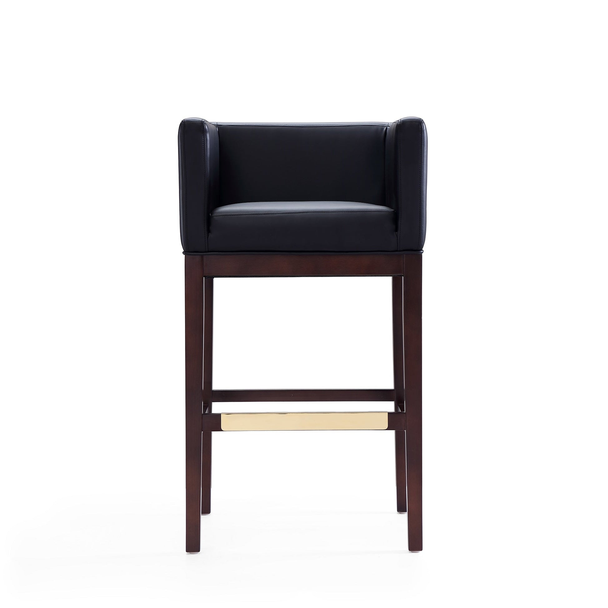 Kingsley Barstool in Black and Dark Walnut (set of 2) - Ornate Home