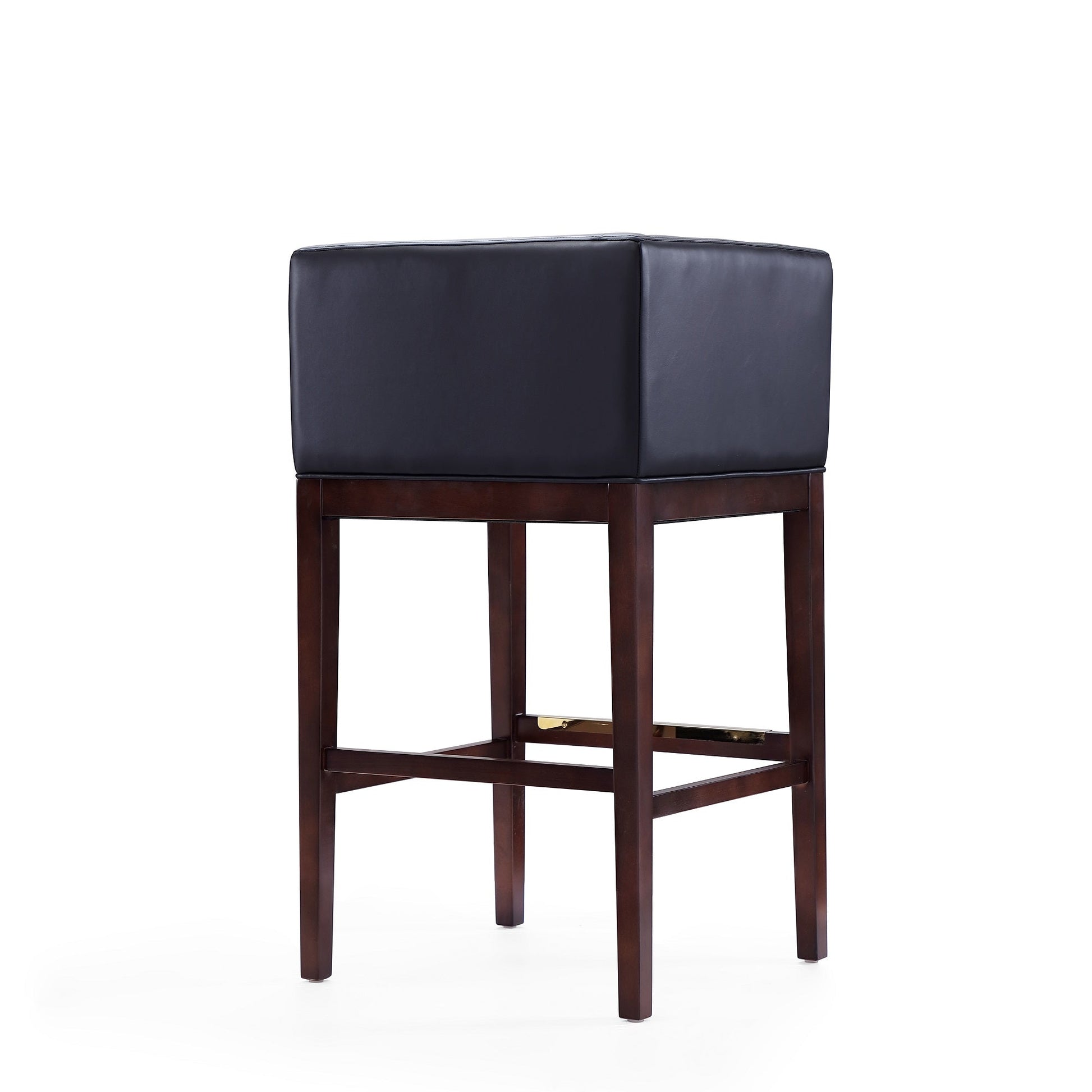 Kingsley Barstool in Black and Dark Walnut (set of 3) - Ornate Home