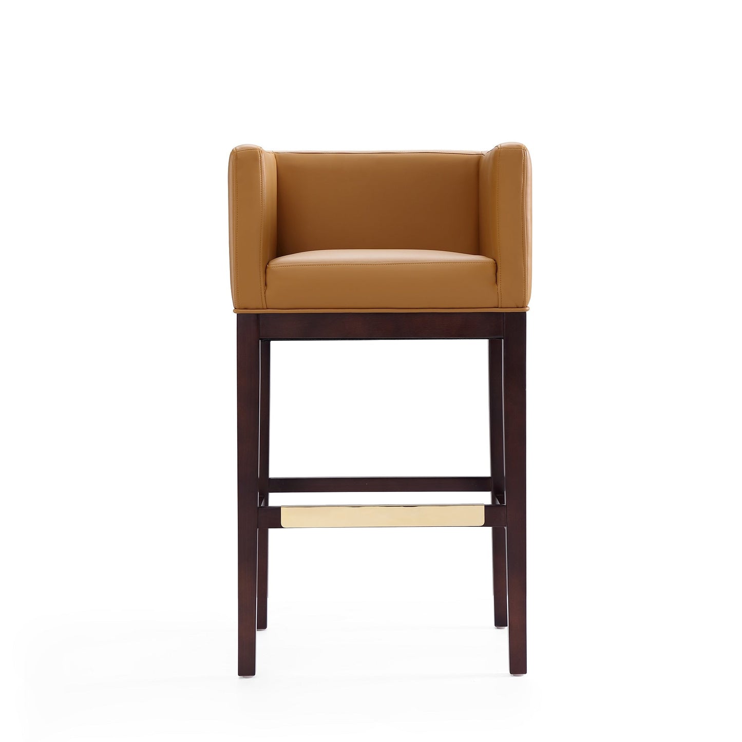 Kingsley Barstool in Camel and Dark Walnut - Ornate Home