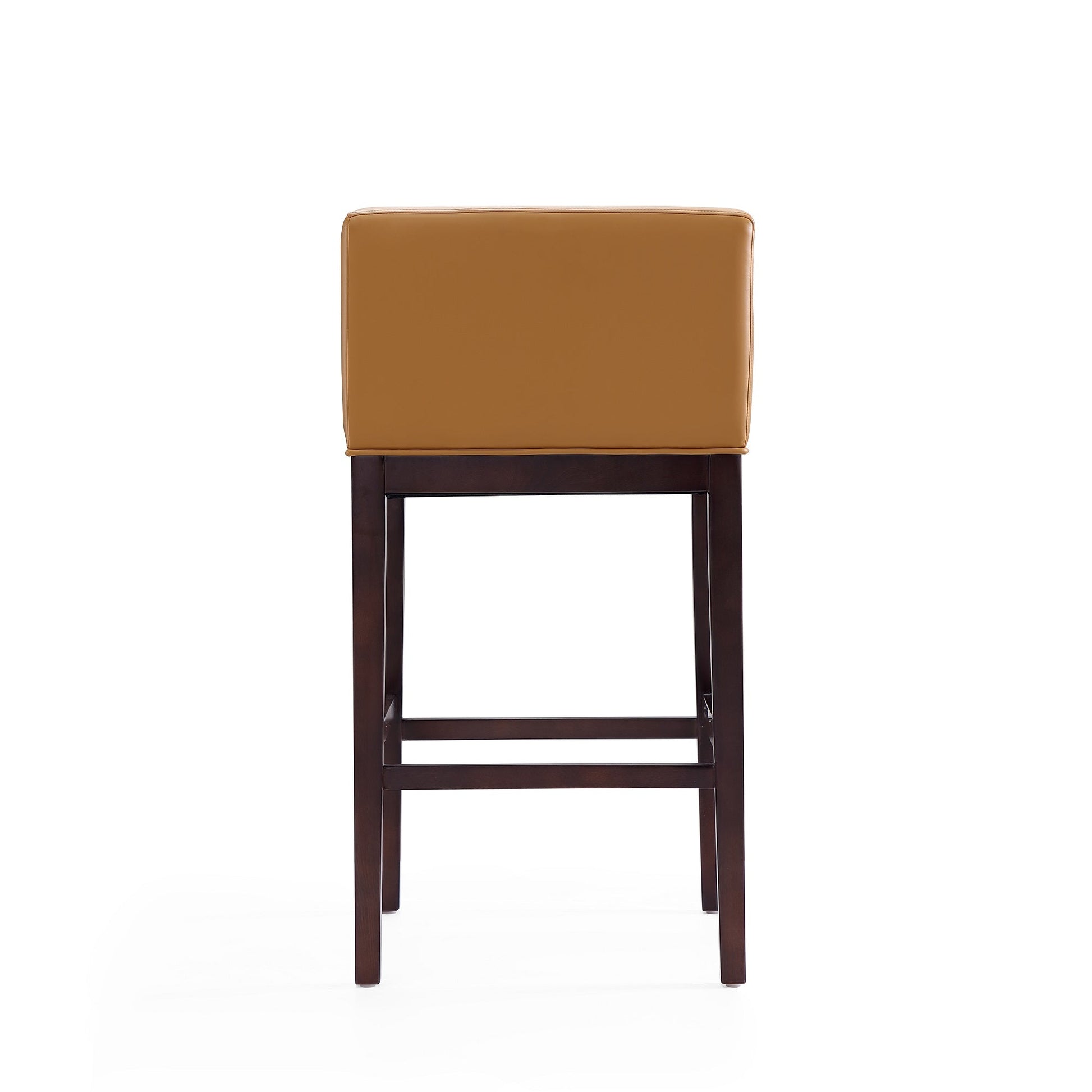 Kingsley Barstool in Camel and Dark Walnut (set of 2) - Ornate Home