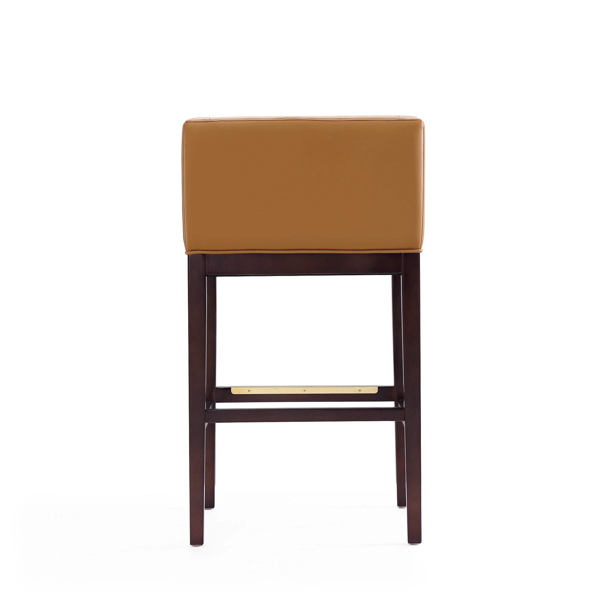 Kingsley Barstool in Camel and Dark Walnut (set of 2) - Ornate Home