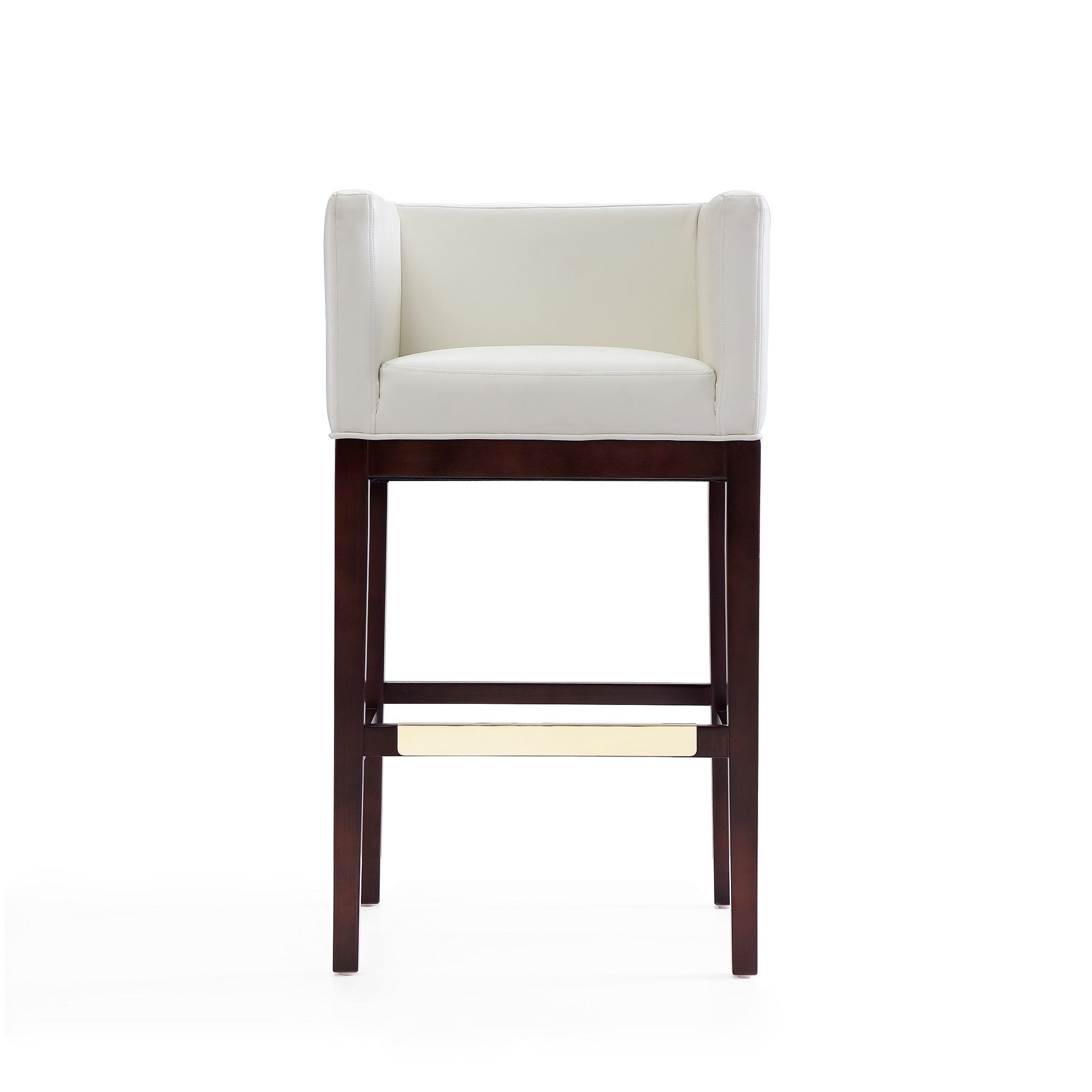 Kingsley Barstool in Ivory and Dark Walnut (set of 2) - Ornate Home