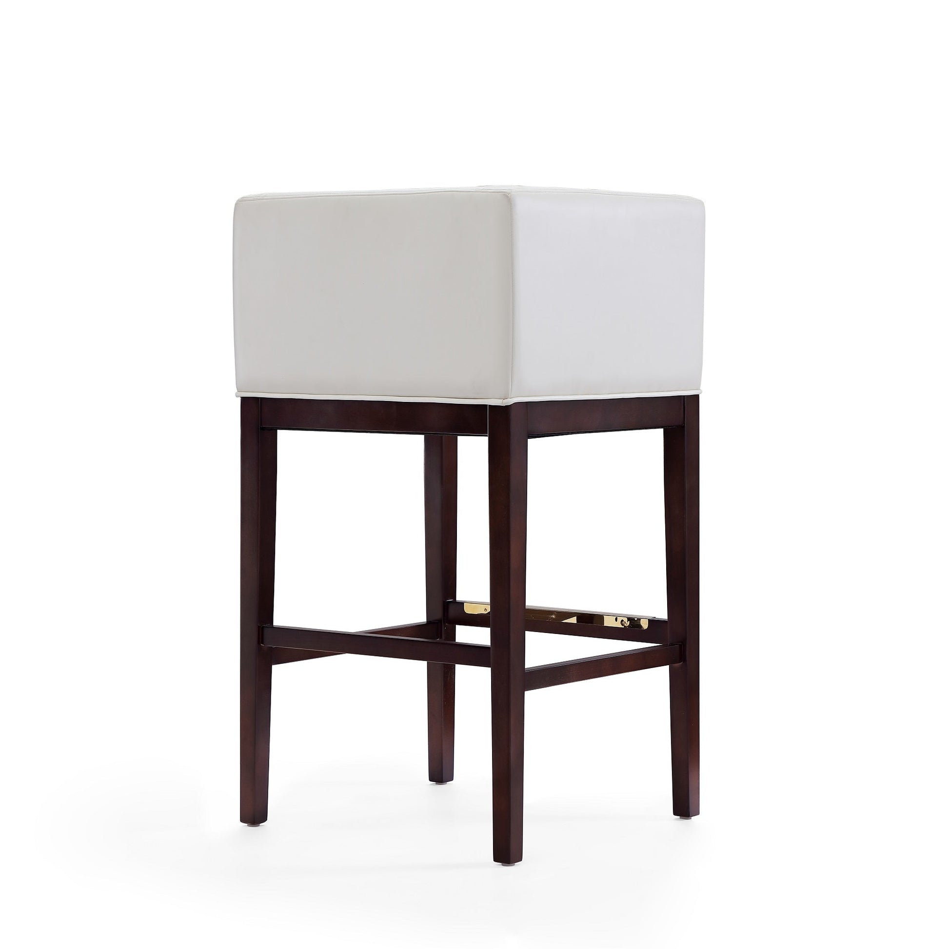 Kingsley Barstool in Ivory and Dark Walnut (set of 2) - Ornate Home