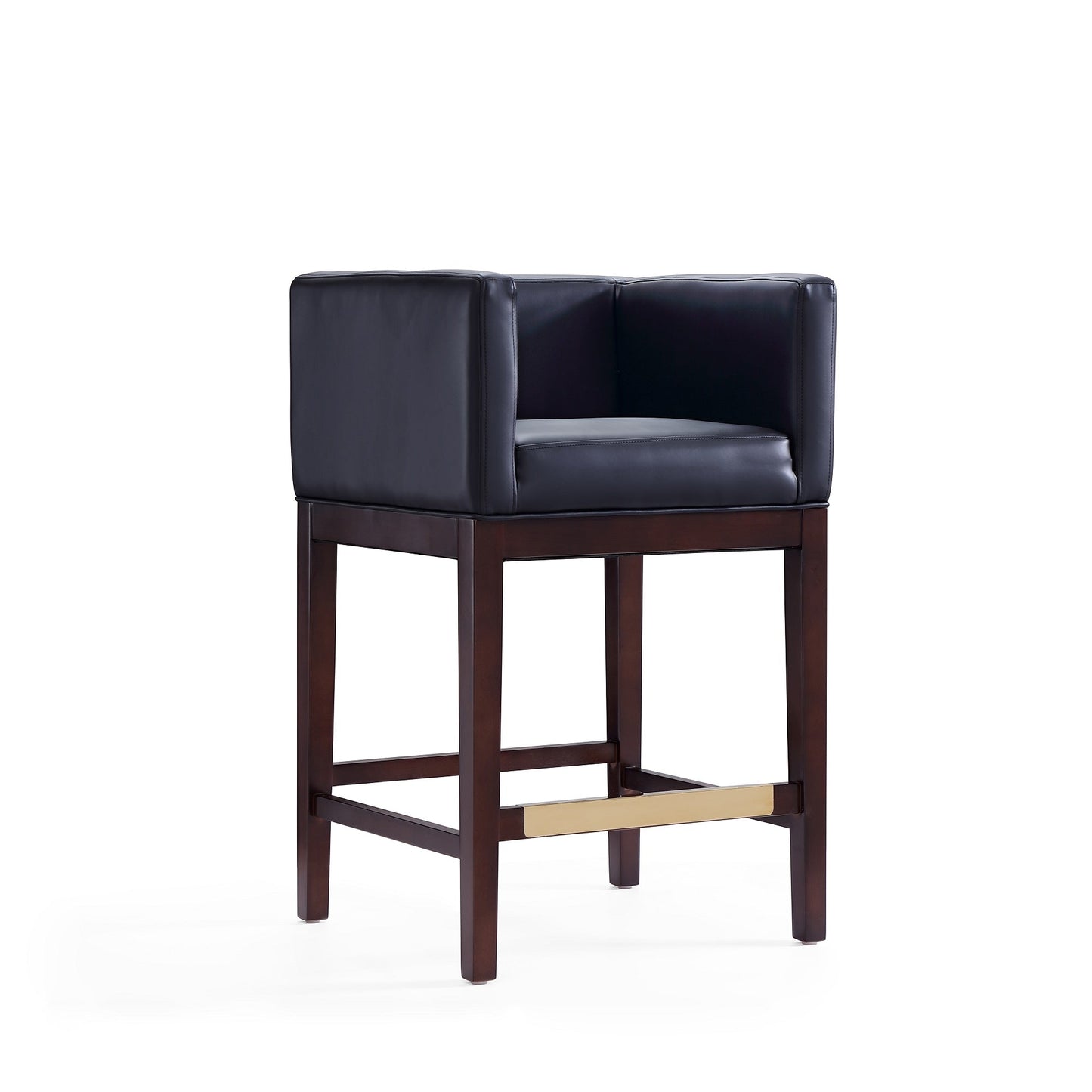 Kingsley Counter Stool in Black and Dark Walnut (set of 2) - Ornate Home