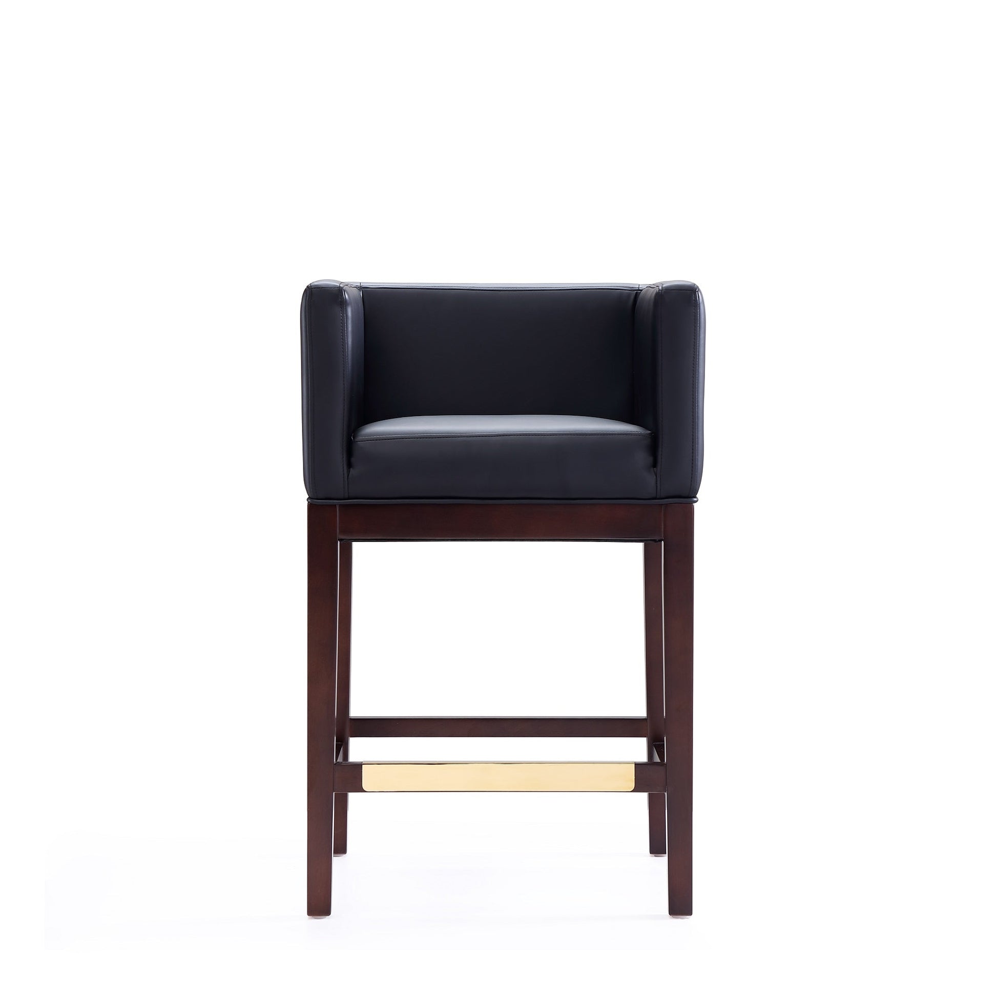Kingsley Counter Stool in Black and Dark Walnut (set of 2) - Ornate Home