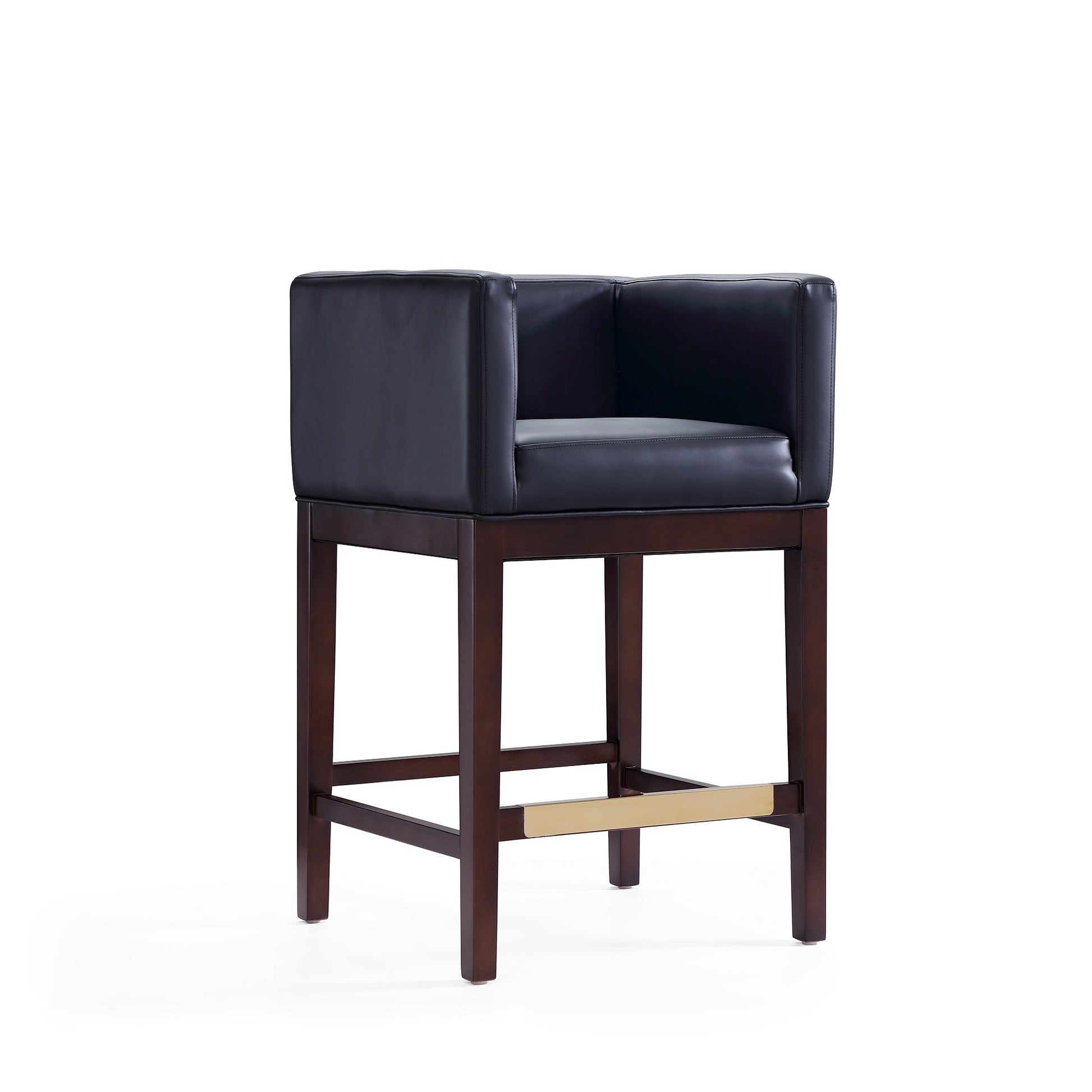 Kingsley Counter Stool in Black and Dark Walnut (set of 3) - Ornate Home
