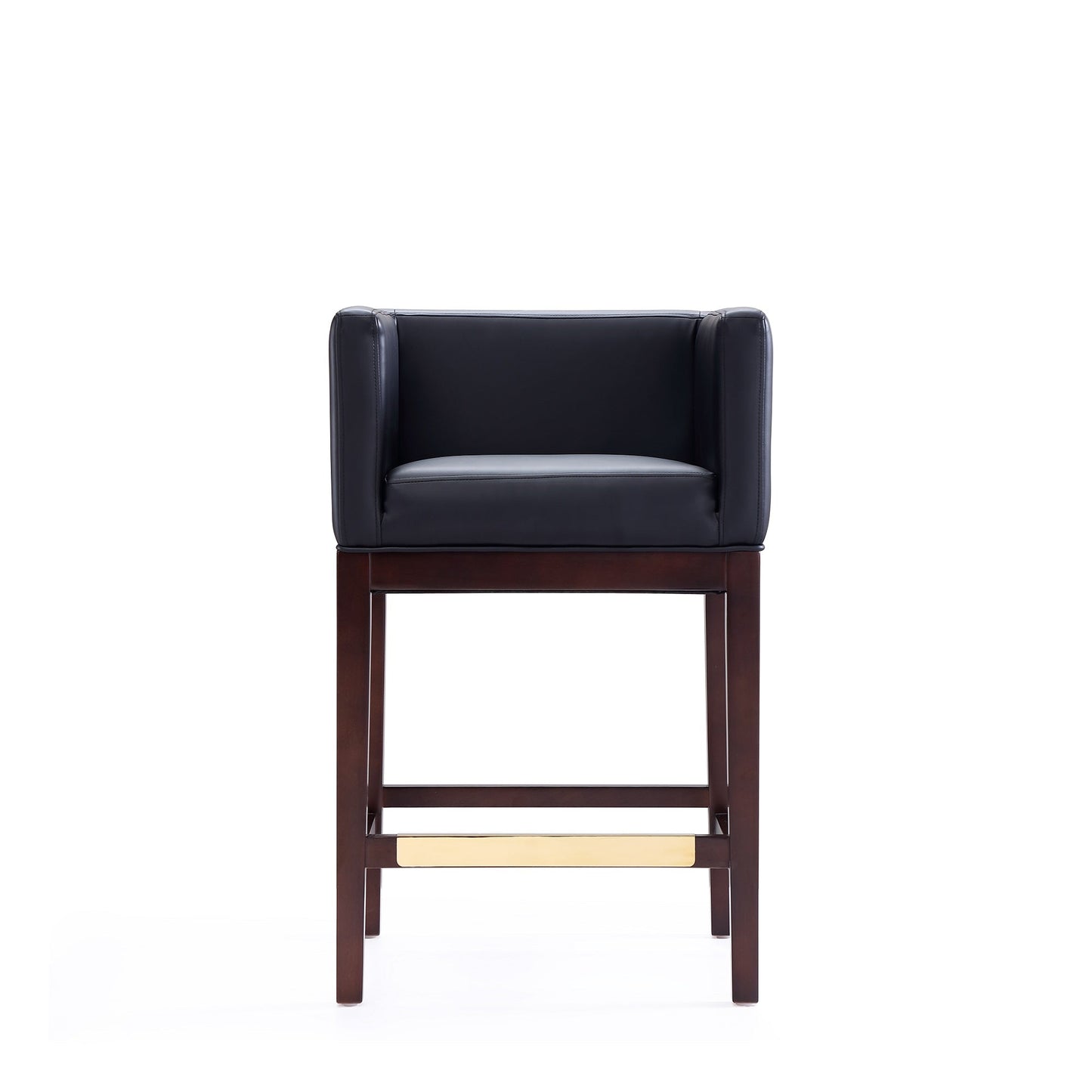 Kingsley Counter Stool in Black and Dark Walnut (set of 3) - Ornate Home