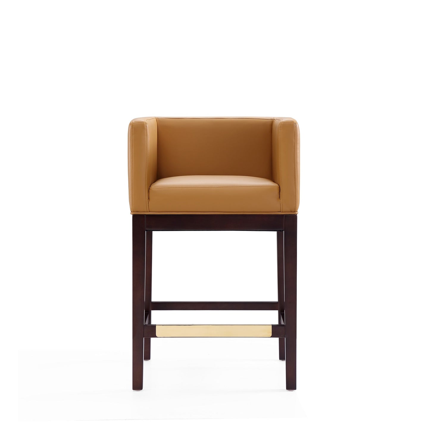 Kingsley Counter Stool in Camel and Dark Walnut - Ornate Home