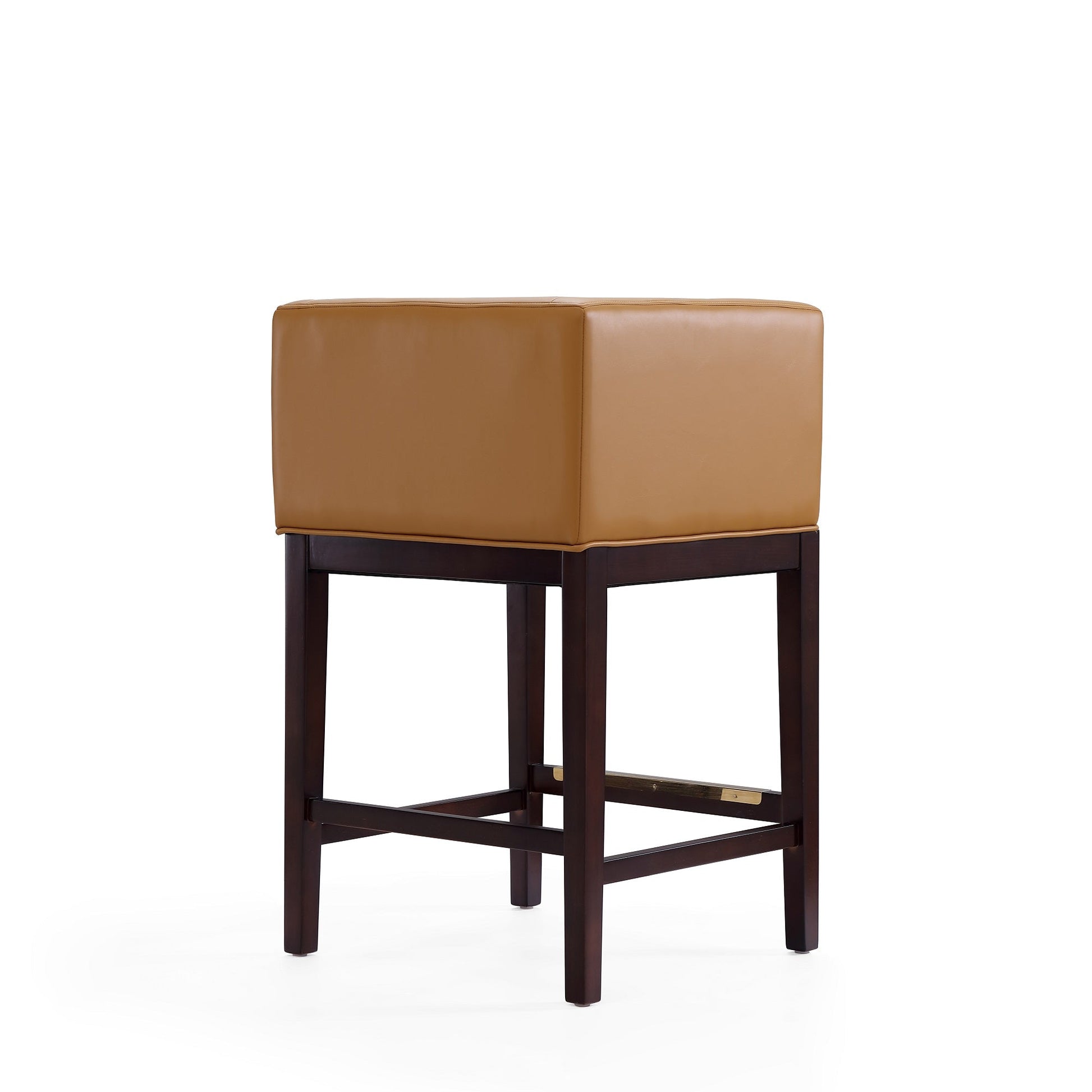 Kingsley Counter Stool in Camel and Dark Walnut - Ornate Home
