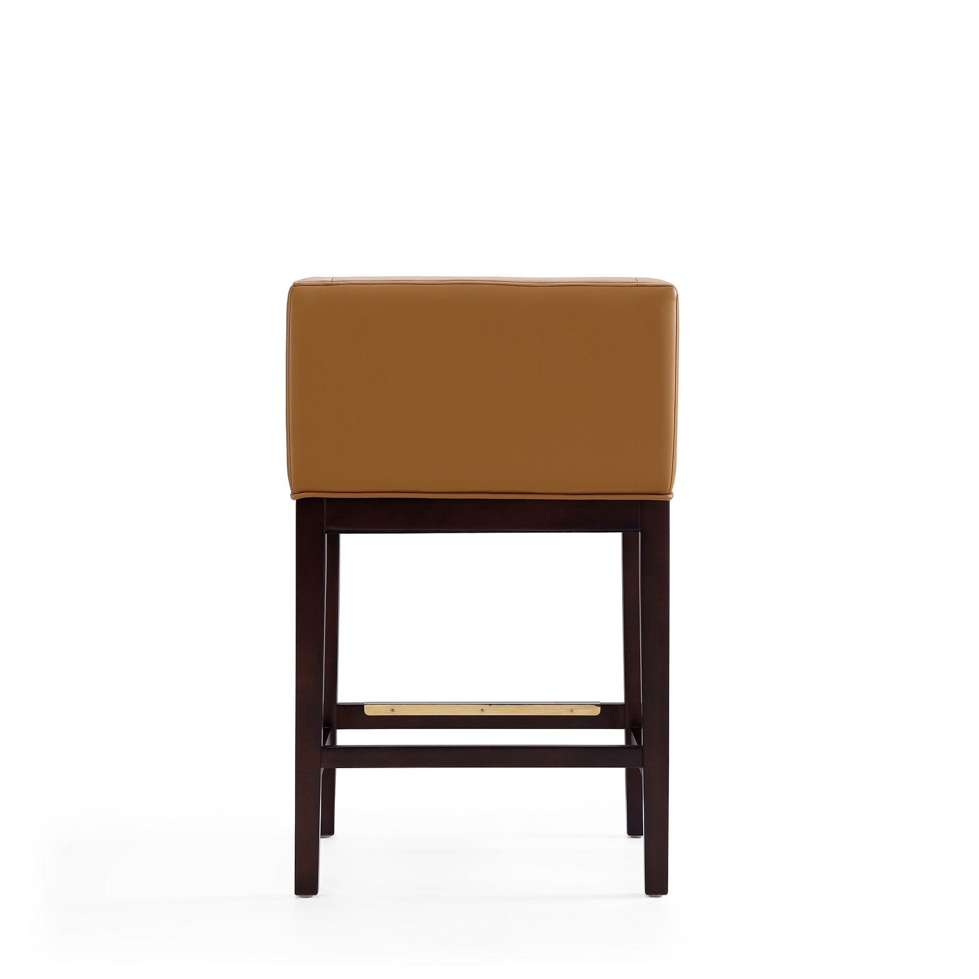 Kingsley Counter Stool in Camel and Dark Walnut (set of 2) - Ornate Home
