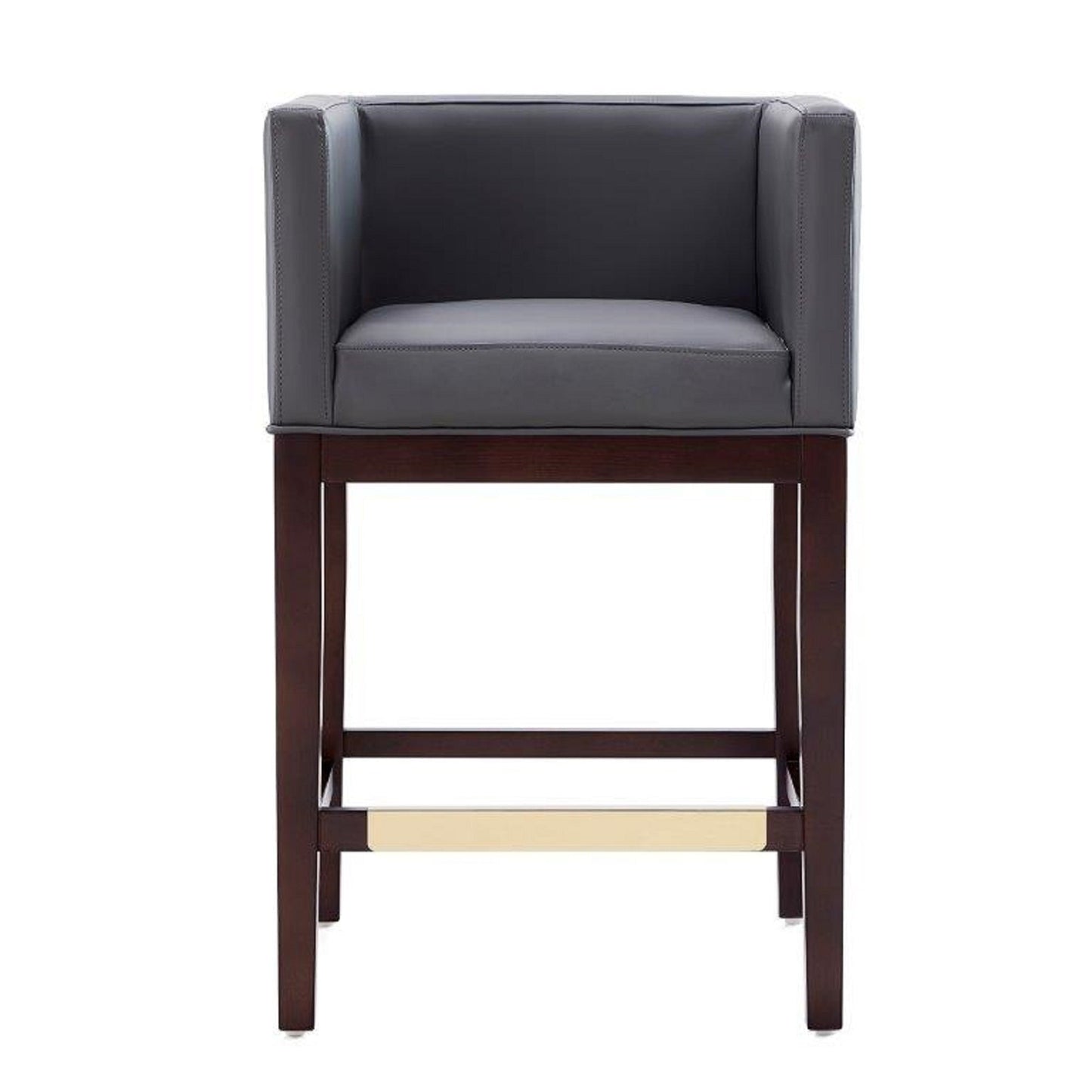 Kingsley Counter Stool in Grey and Dark Walnut - Ornate Home