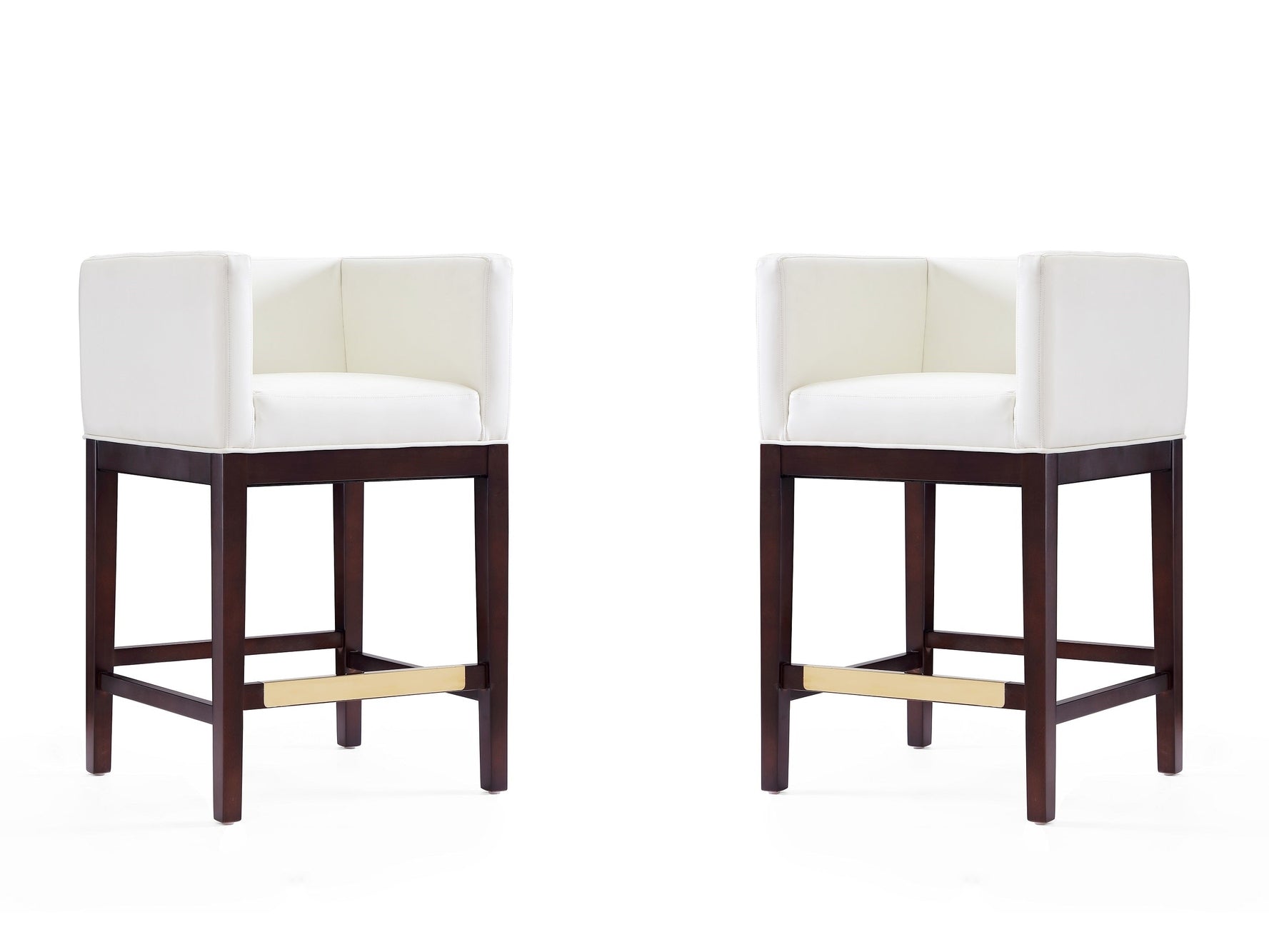 Kingsley Counter Stool in Ivory and Dark Walnut (set of 2) - Ornate Home