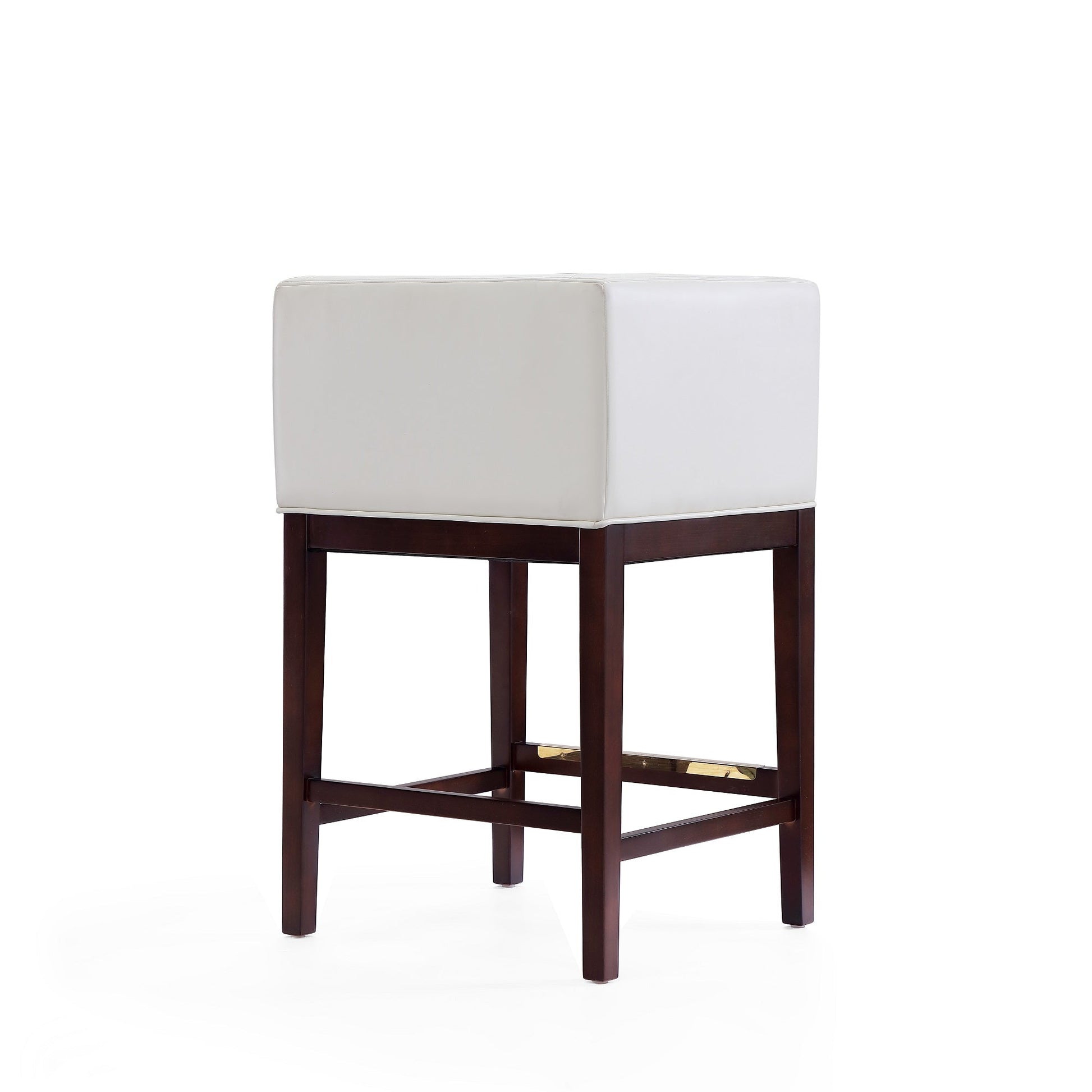 Kingsley Counter Stool in Ivory and Dark Walnut (set of 2) - Ornate Home