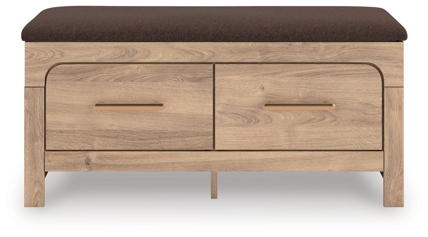 Kinlanni Tan/Brown Bedroom UPH Storage Bench- Viva Furn