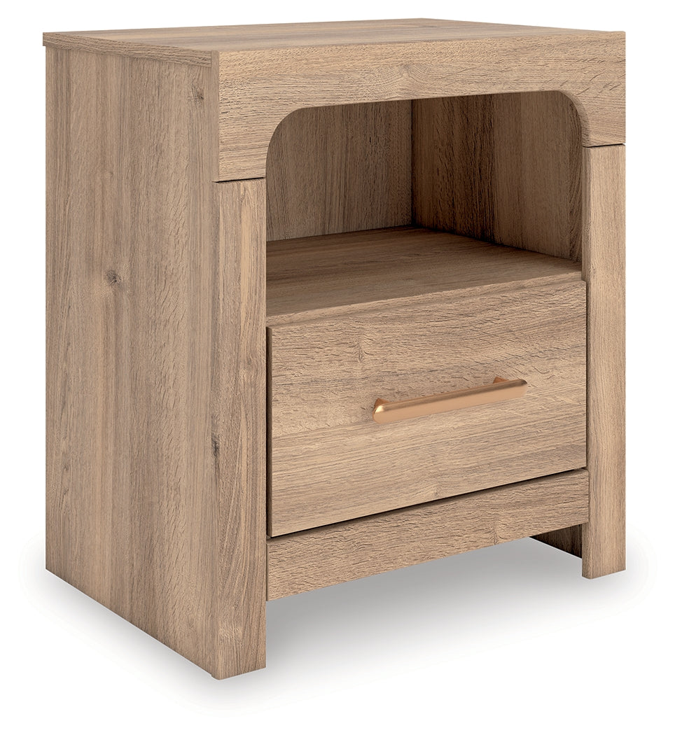 Kinlanni Tan One Drawer Night Stand- Viva Furn