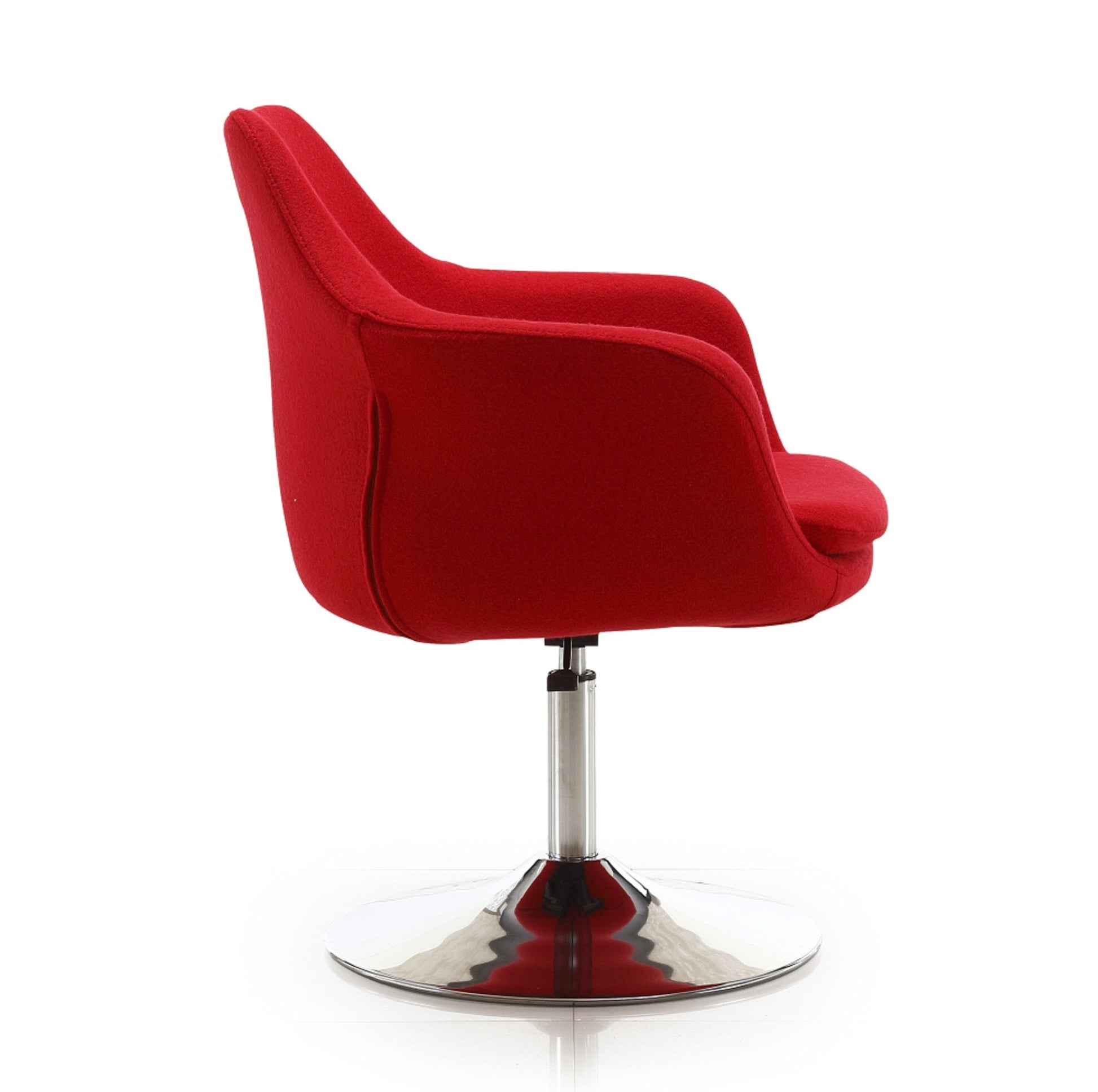 Kinsey Adjustable Height Swivel Accent Chair in Red and Polished Chrome - Ornate Home