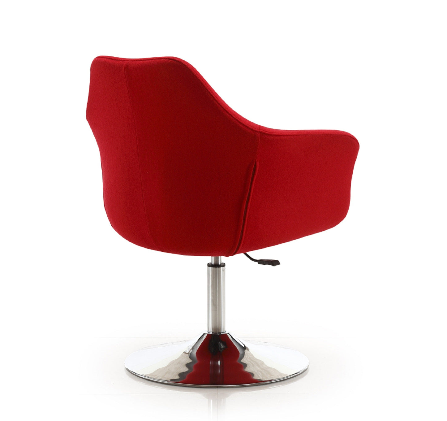 Kinsey Adjustable Height Swivel Accent Chair in Red and Polished Chrome - Ornate Home