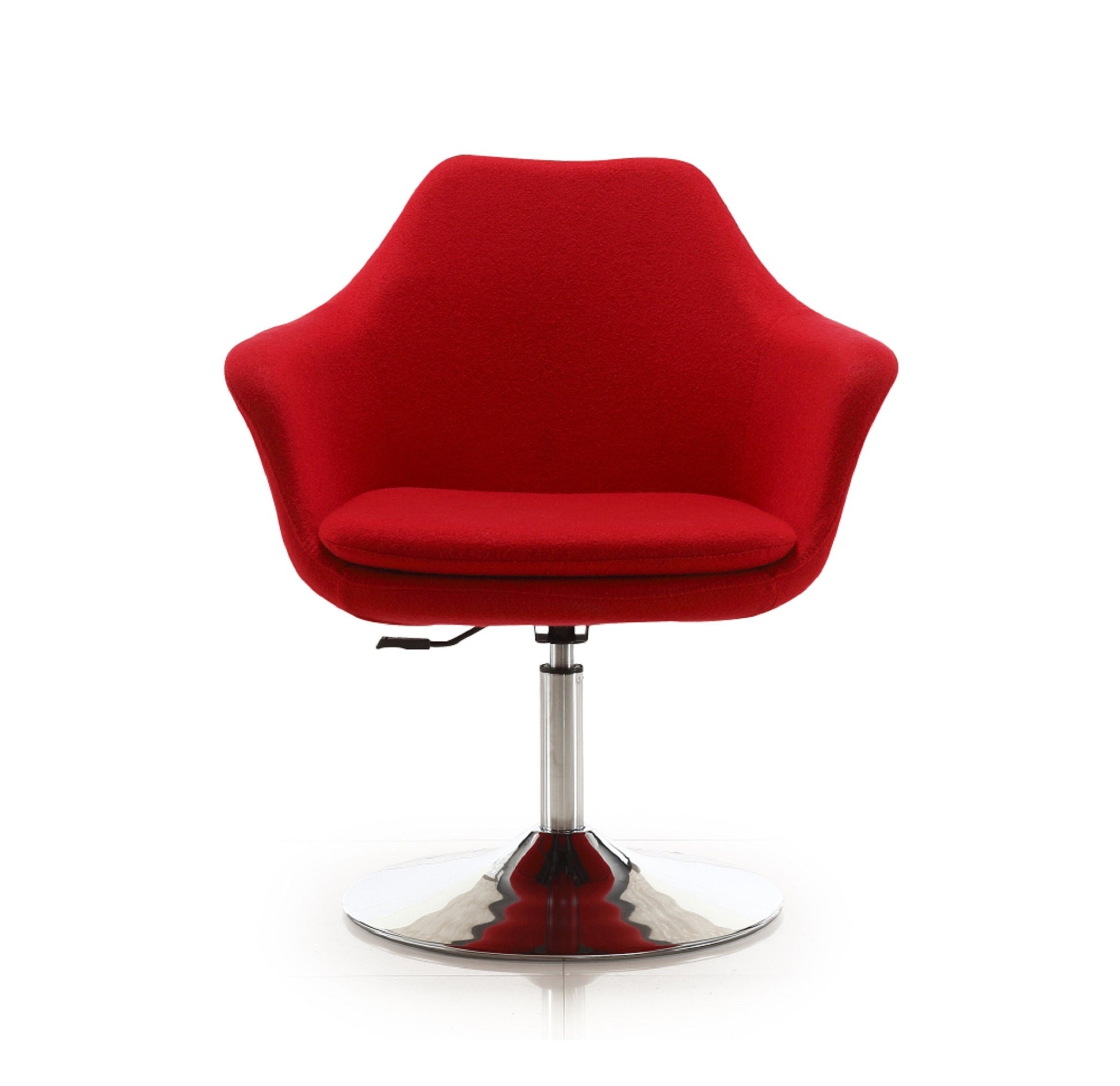 Kinsey Adjustable Height Swivel Accent Chair in Red and Polished Chrome (set of 2) - Ornate Home
