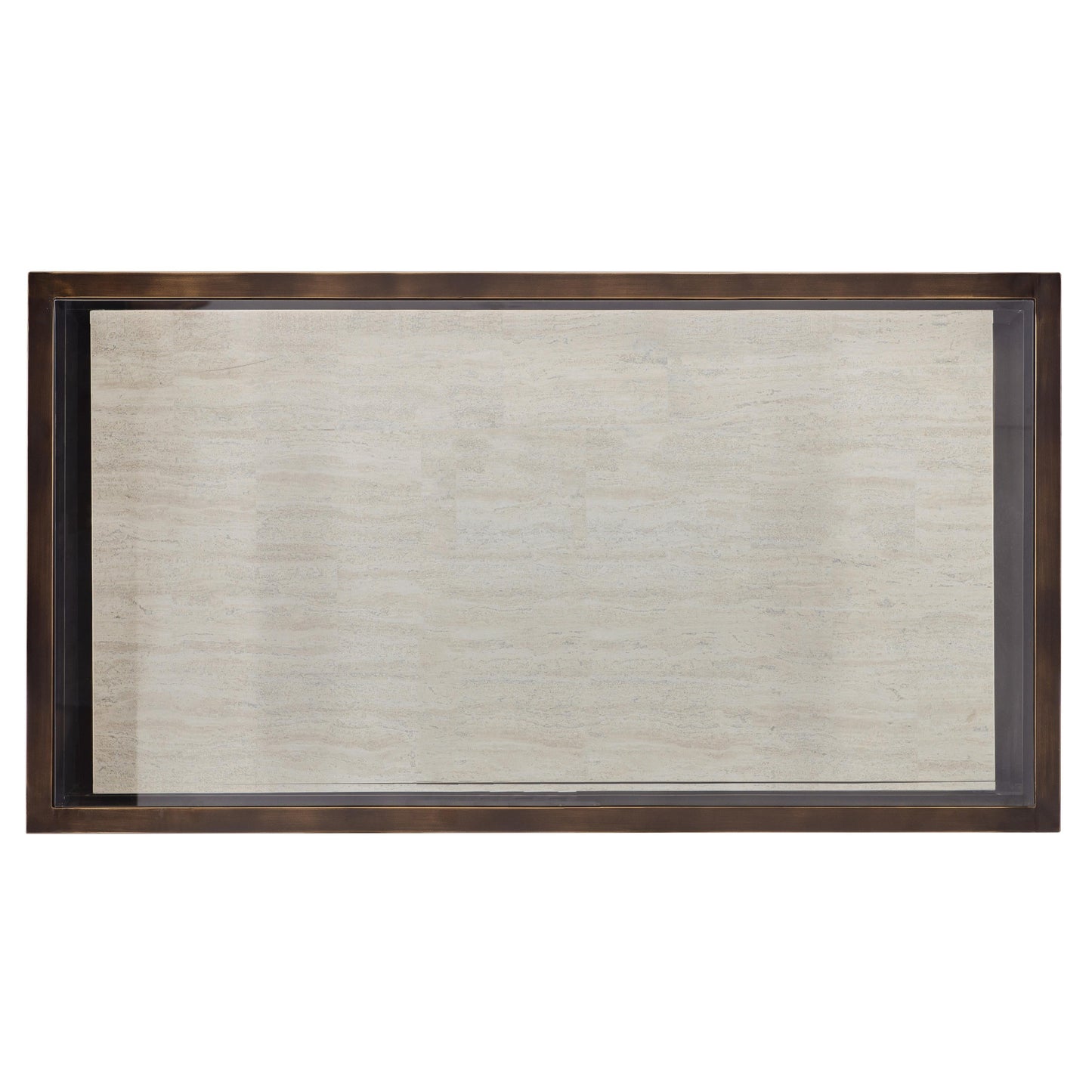 Kinsley Bronze/White Travertine Cocktail Table - Ornate Home