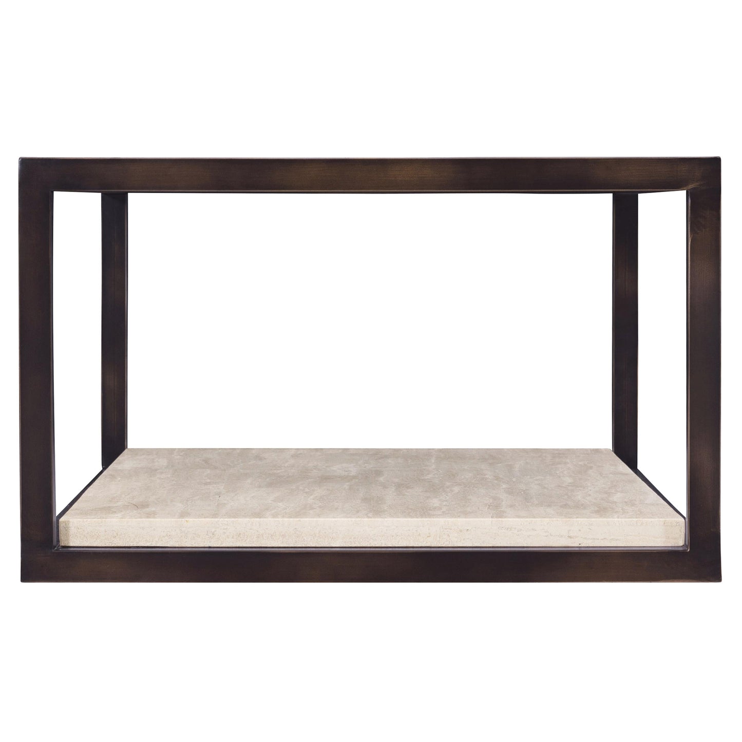 Kinsley Bronze/White Travertine Cocktail Table - Ornate Home