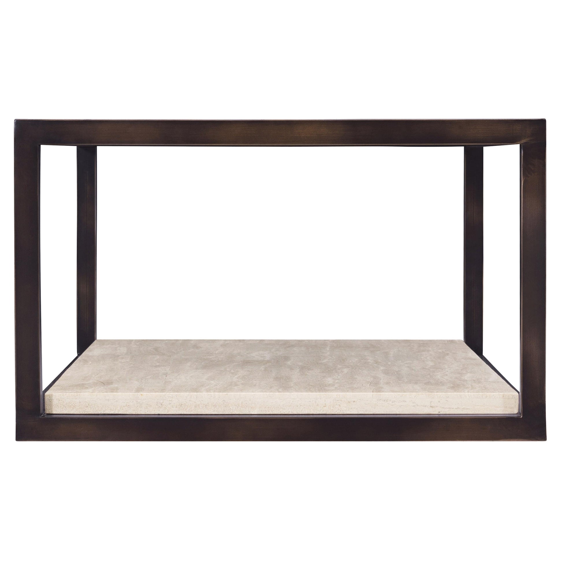 Kinsley Bronze/White Travertine Cocktail Table - Ornate Home