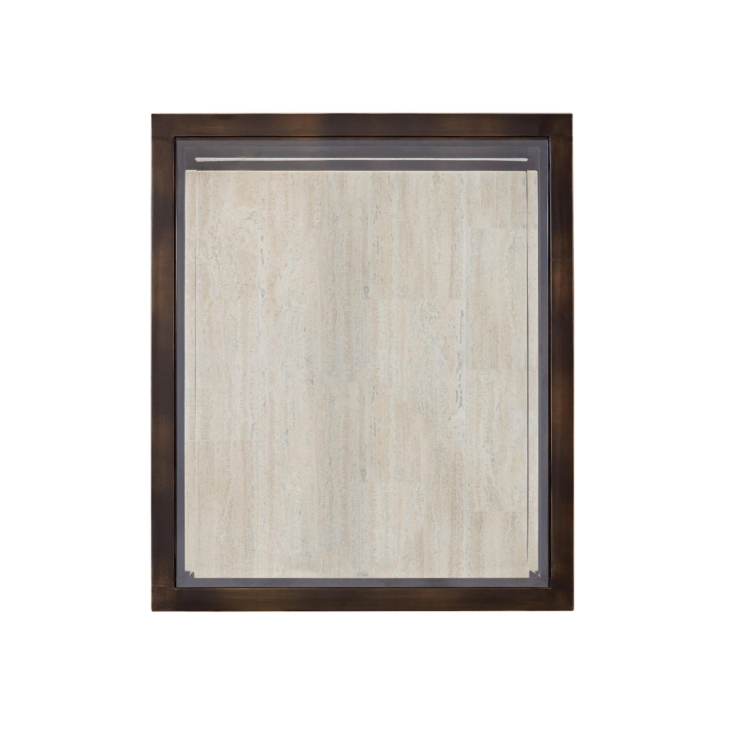 Kinsley White Travertine/Bronze Side Table - Ornate Home