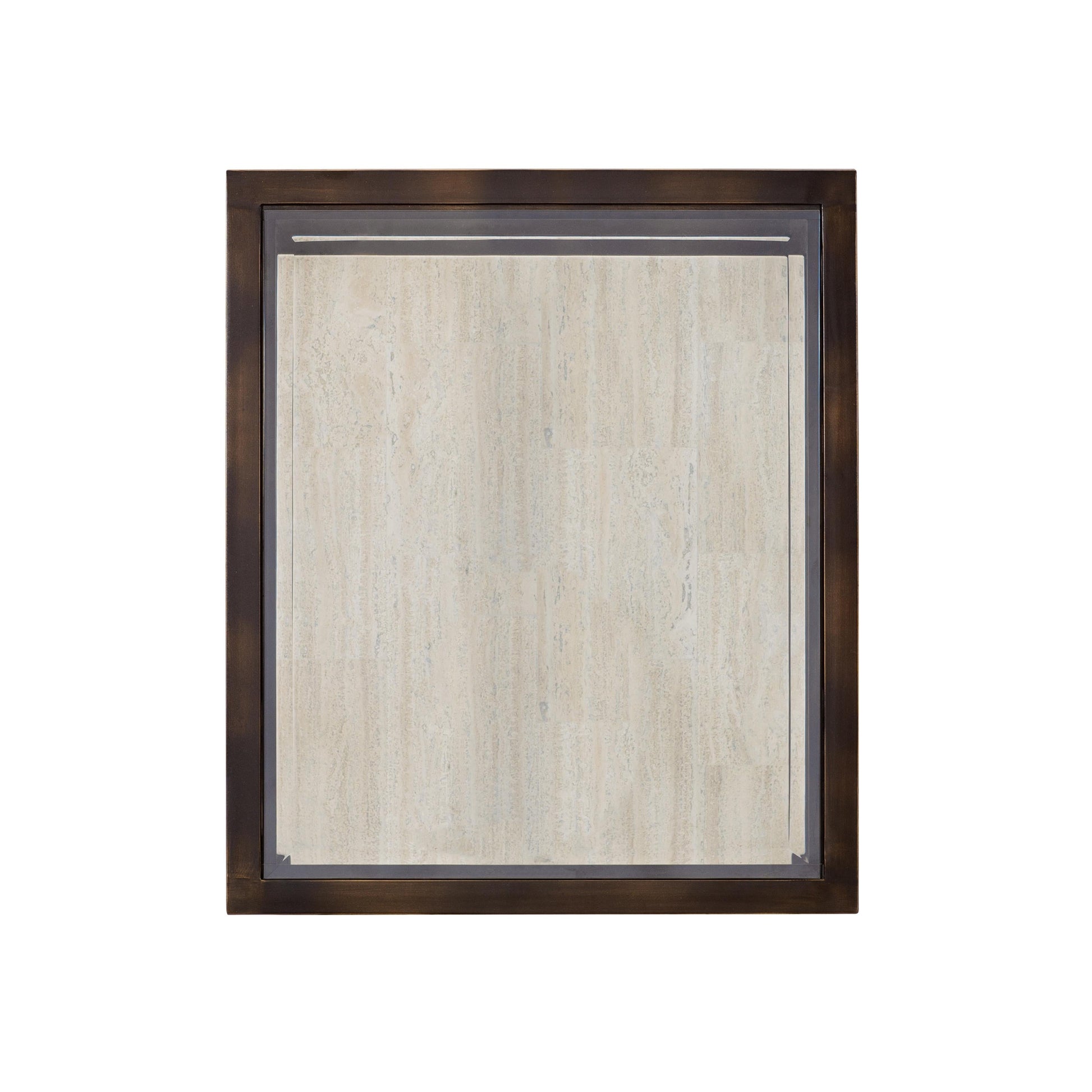Kinsley White Travertine/Bronze Side Table - Ornate Home