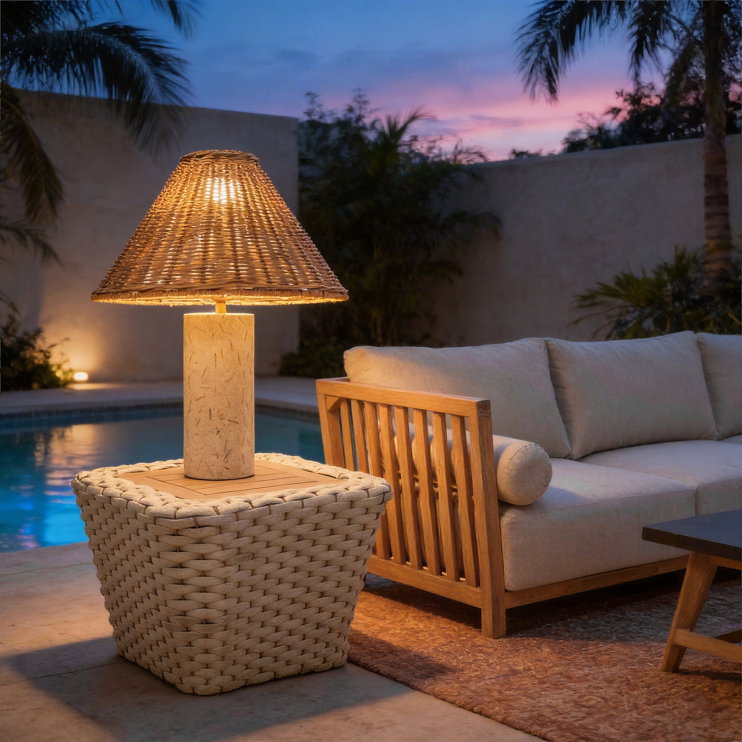 Kintal Natural Solar Table Lamp - Ornate Home