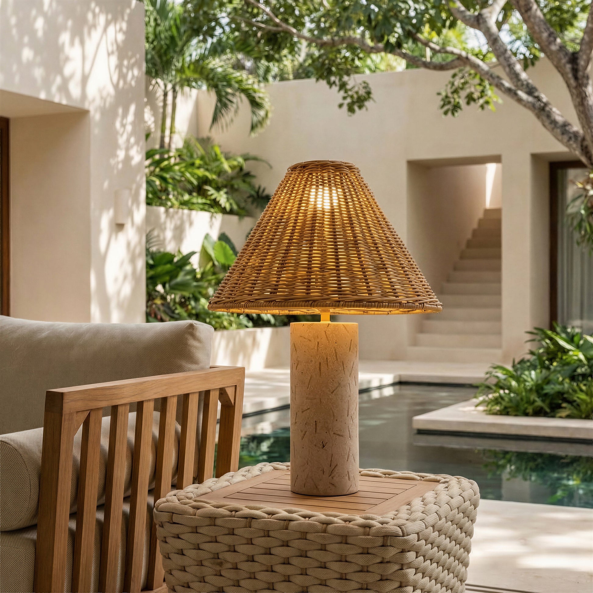 Kintal Natural Solar Table Lamp - Ornate Home