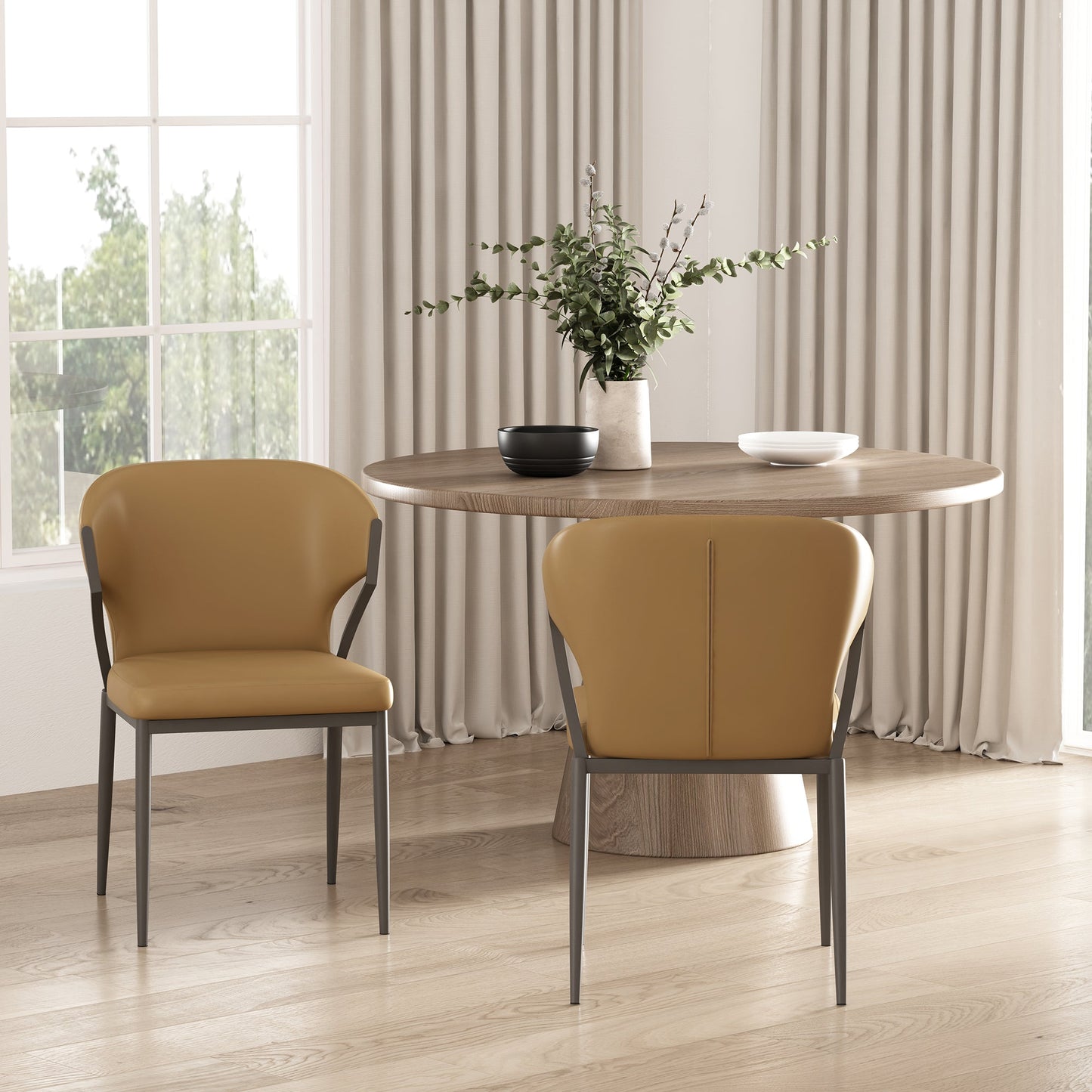 Kirsten Dining Chair in Camel (set of 2) - Ornate Home