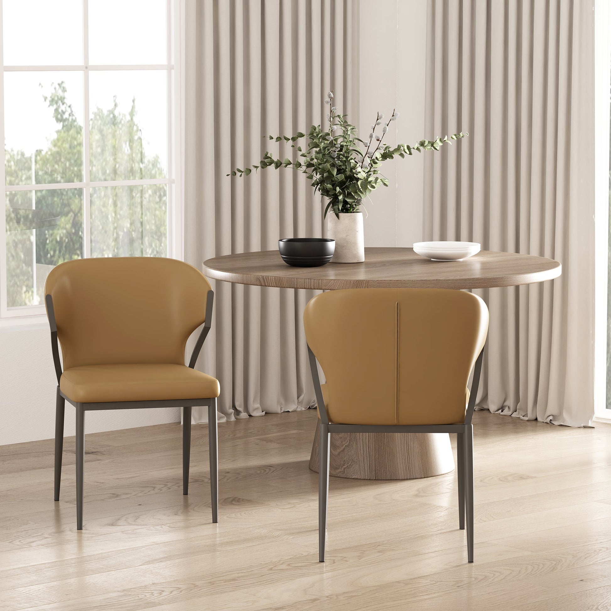Kirsten Dining Chair in Camel (set of 2) - Ornate Home