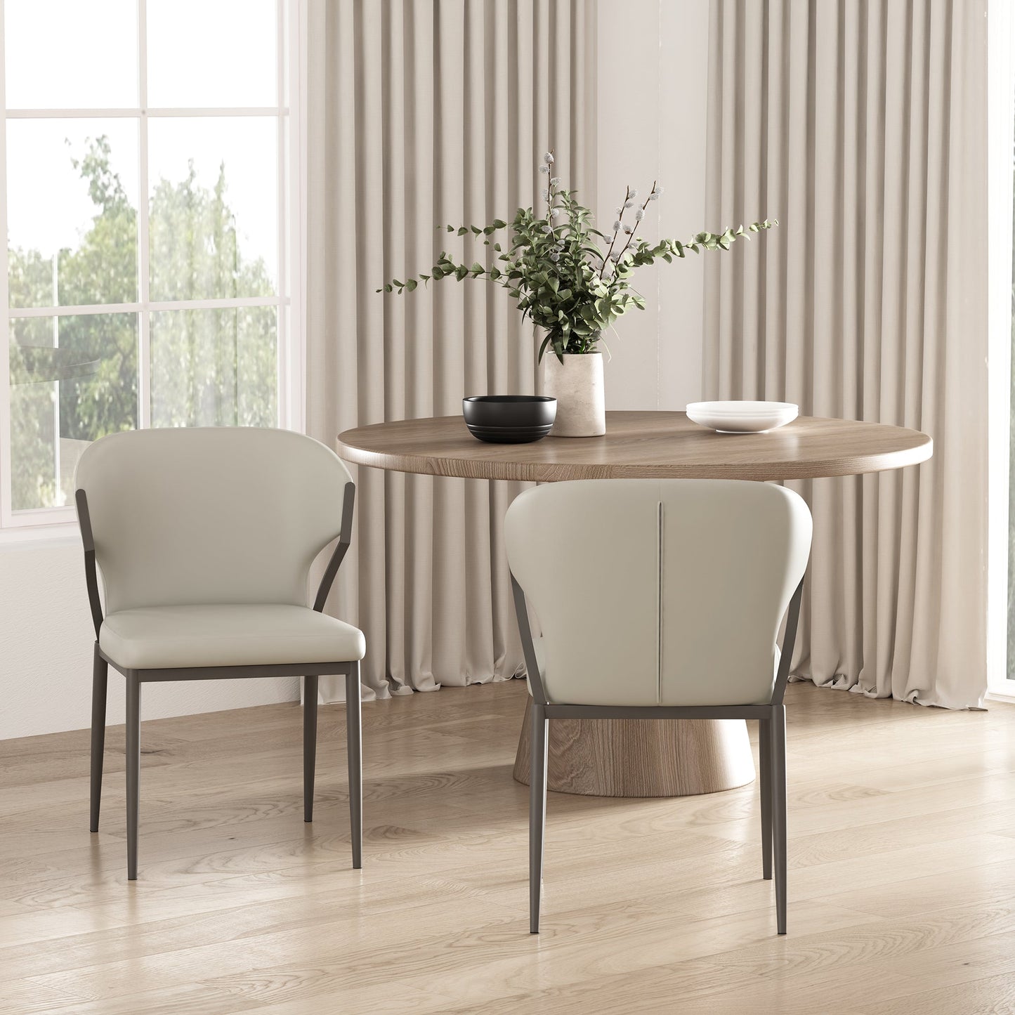 Kirsten Dining Chair in Light Grey (set of 2) - Ornate Home